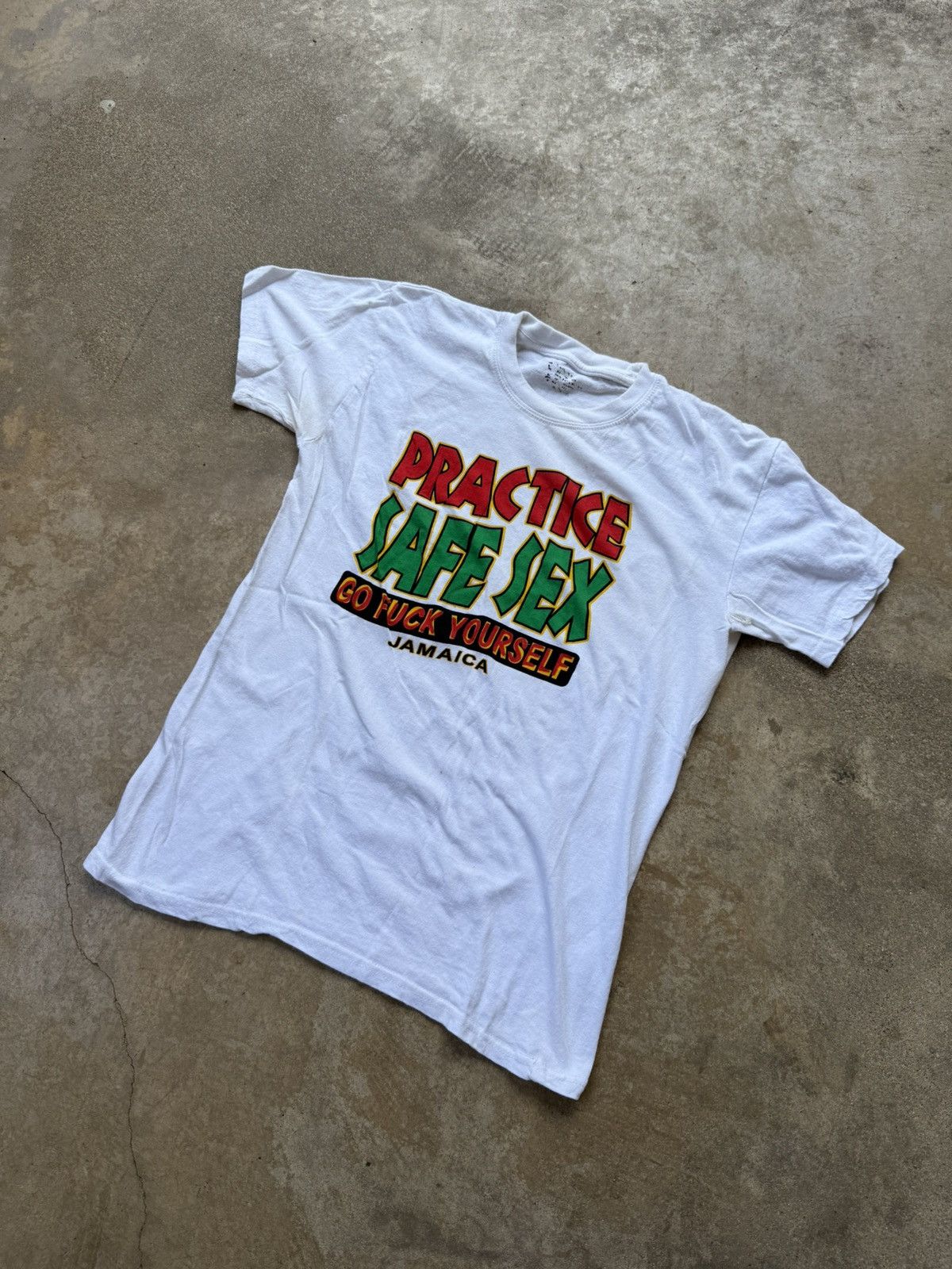 Other Safe Sex Go F**K Yourself Humor Jamaica T-Shirt - M - 90s Size US M / EU 48-50 / 2 - 1 Thumbnail