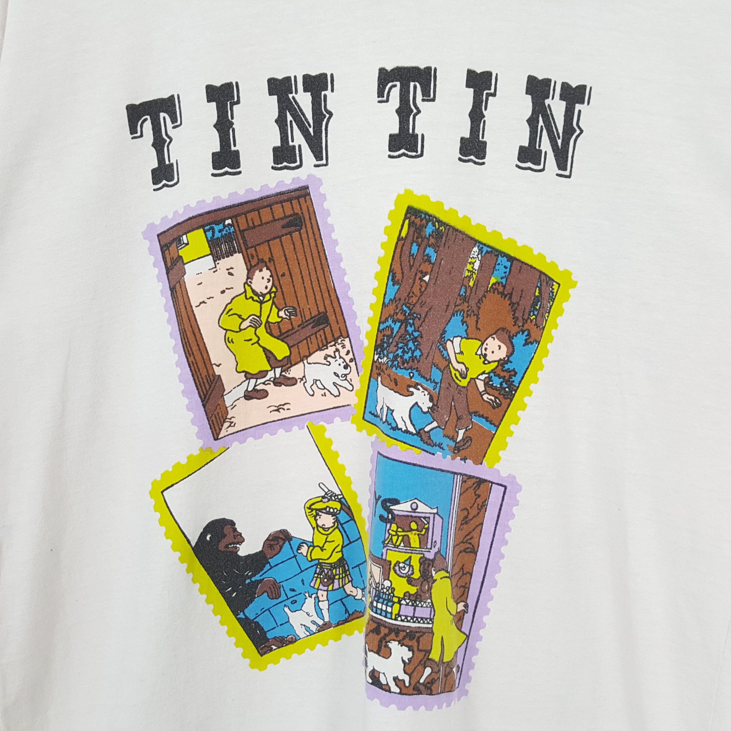 Vintage Adventure of Tin Tin Cartoon Tshirt Streetwear Style Size US M / EU 48-50 / 2 - 4 Thumbnail
