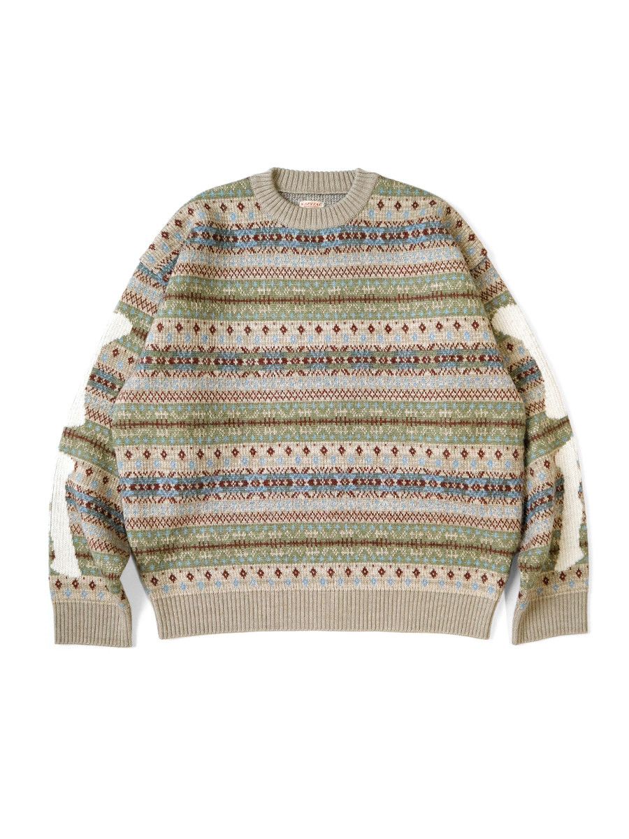 Kapital Kapital 7G Wool Fair Isle BONE Crew Sweater Size US S / EU 44-46 / 1 - 2 Thumbnail