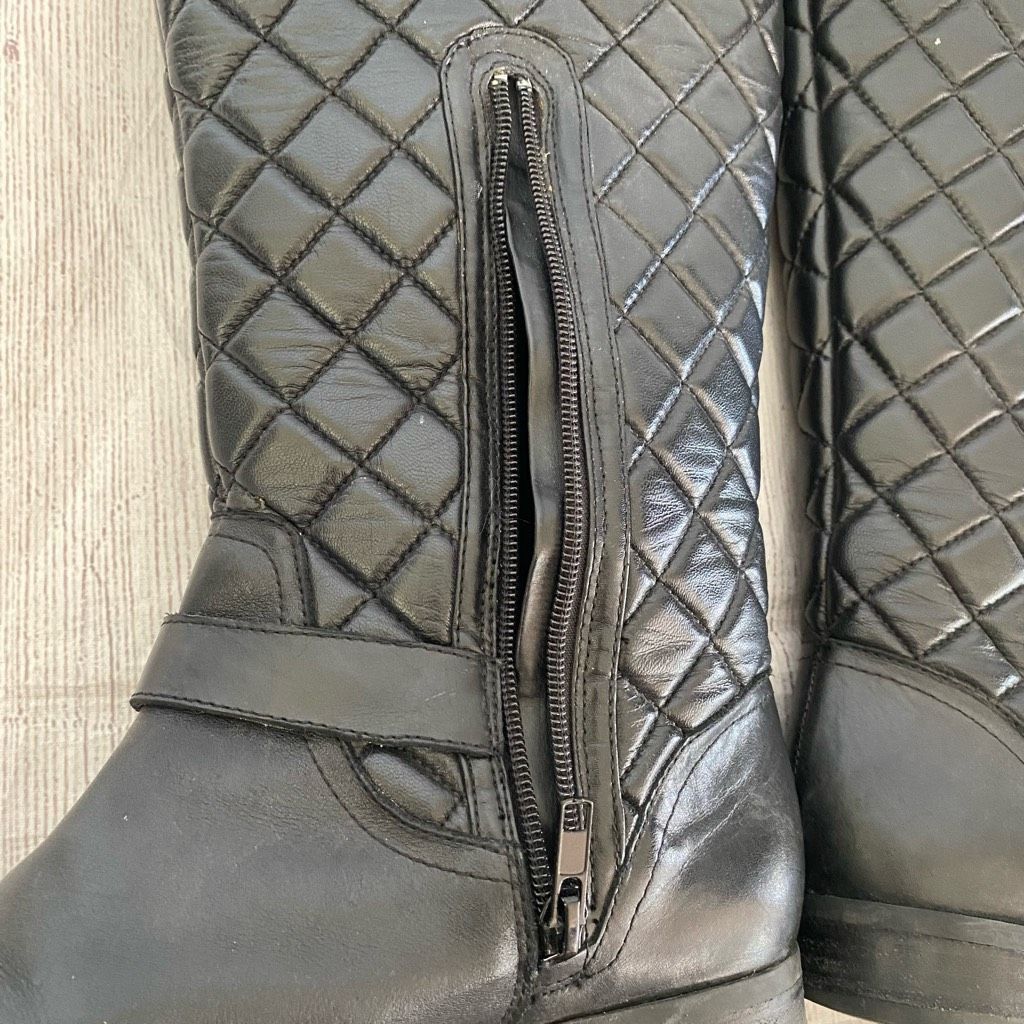 Other Arturo Chiang women 8.5 quilted tall riding boots with/side Size US 8.5 / IT 38.5 - 4 Thumbnail