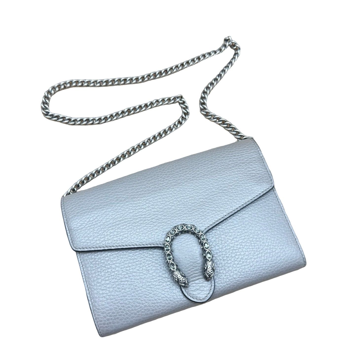 Gucci Gucci Dionysus Leather Shoulder Bag Gray Size ONE SIZE - 1 Thumbnail