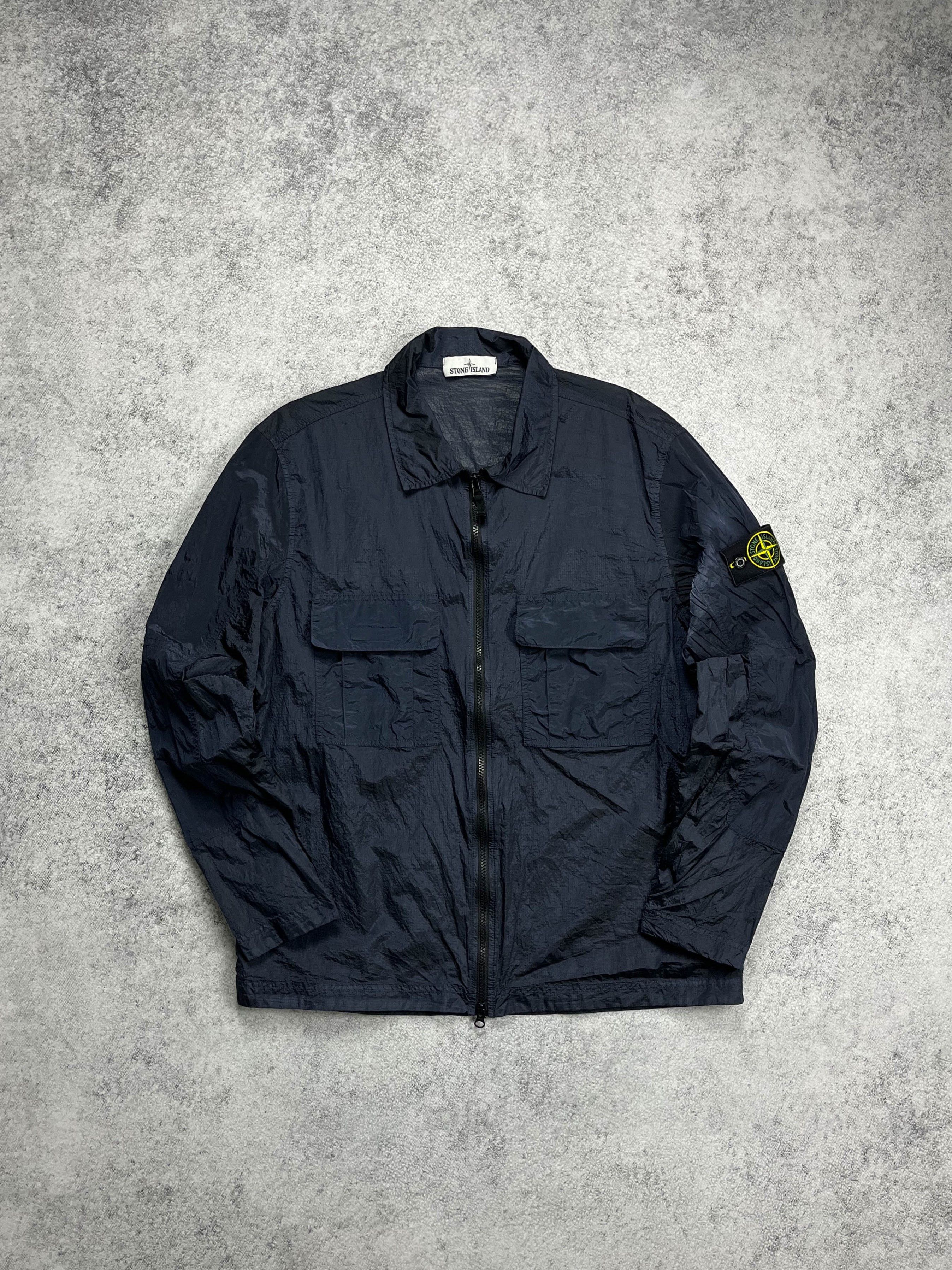 image of Stone Island Nylon Metal Zip Overshirt Black, Men's (Size XL)