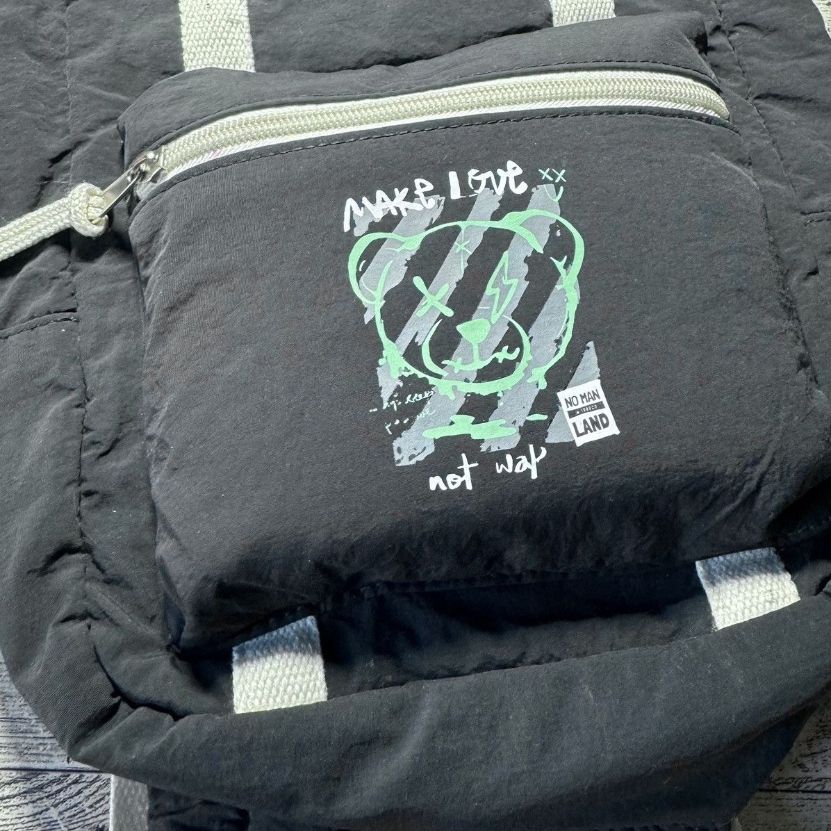 Other Make Love Not War, Emo Bear, Medium Size Backpack Size ONE SIZE - 8 Thumbnail