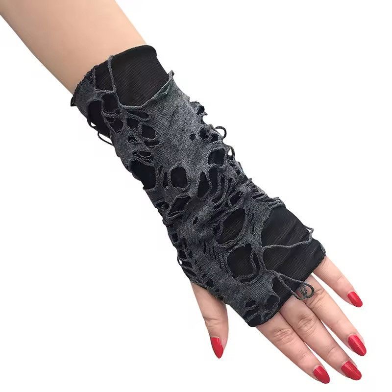 Japanese Brand Gothic Black Fingerless Gloves Size ONE SIZE - 3 Thumbnail