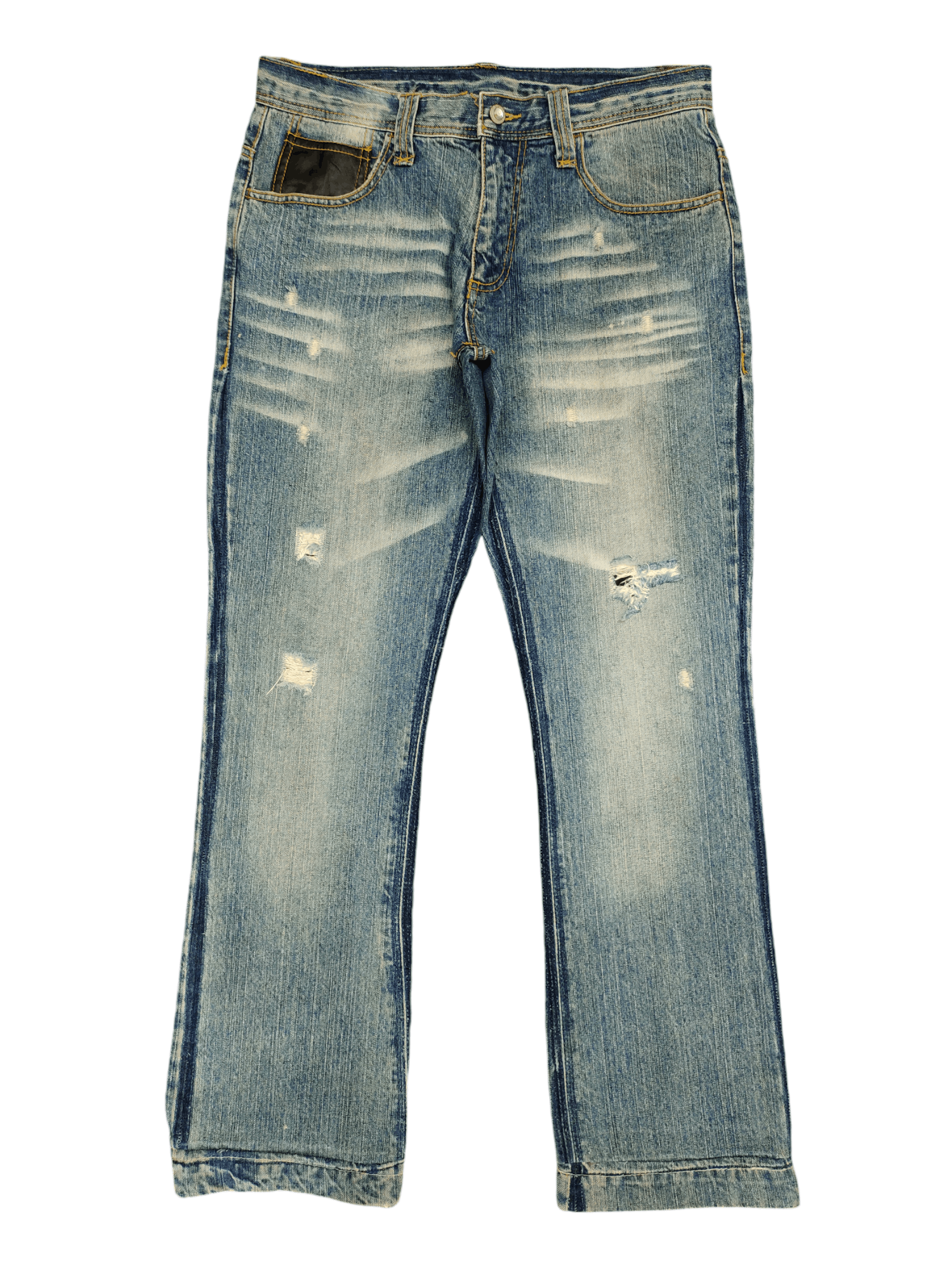 If Six Was Nine Slim Flare Jeans Iron Clawmark Distress Faded Jeans Bootcut Size US 32 / EU 48 - 1 Thumbnail