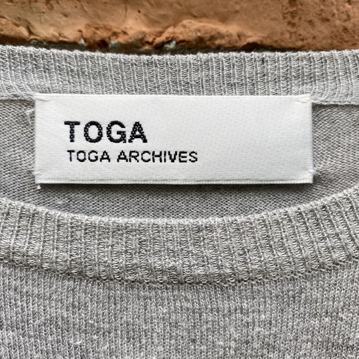 Toga TOGA TOGA ARCHIVES Gray Knit Top with Black Tulle Trim Size L / US 10 / IT 46 - 9 Thumbnail