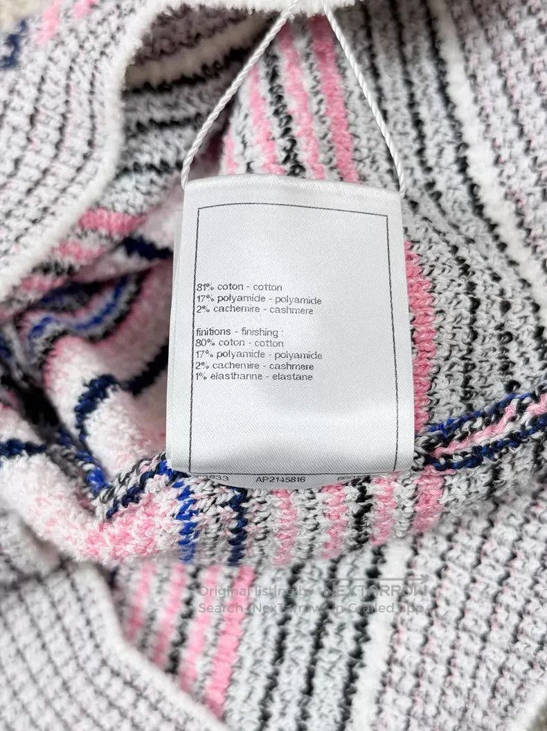 Chanel Chanel Pink blue and white striped knitted vest Size XS / US 0-2 / IT 36-38 - 7 Thumbnail