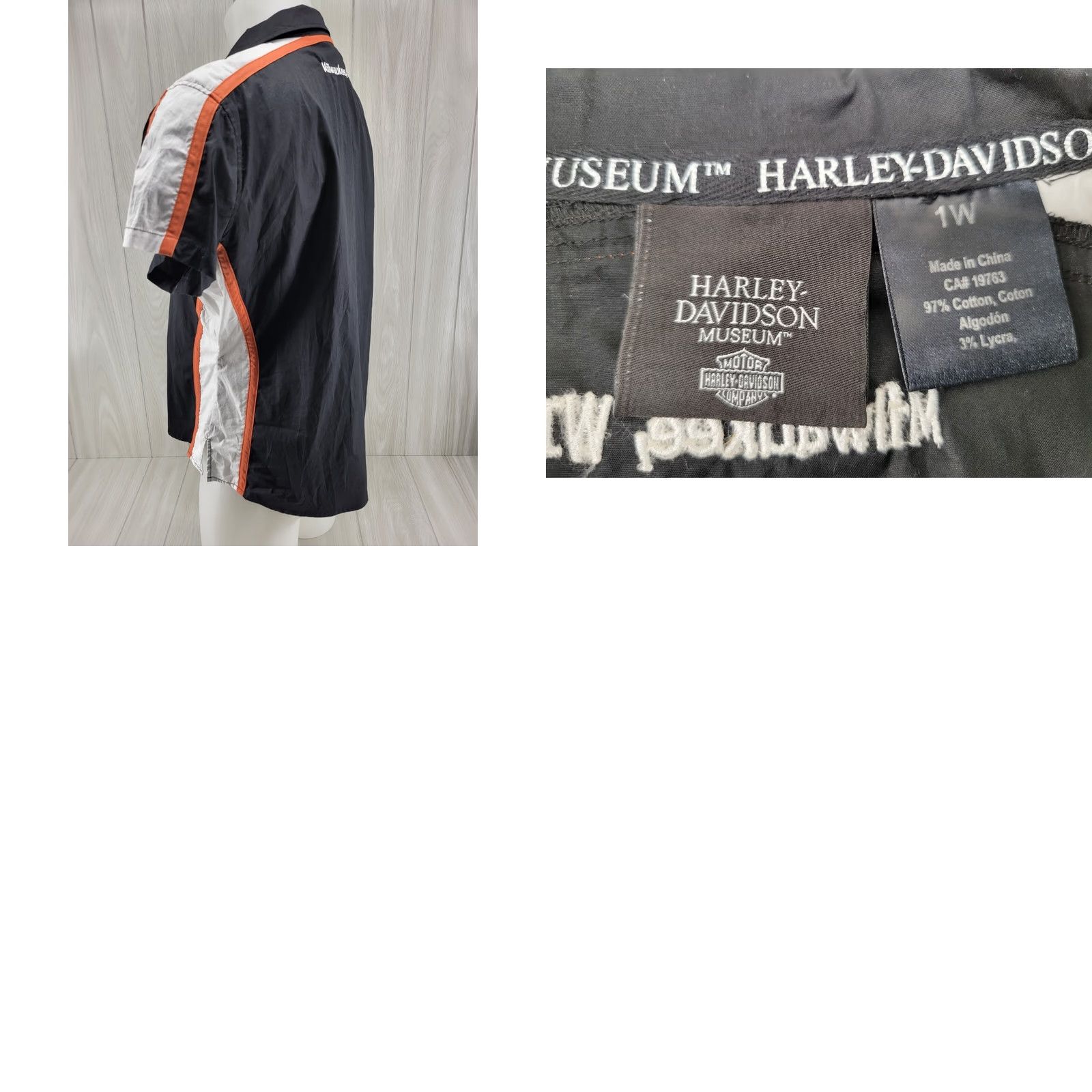 Harley Davidson Harley-Davidson Museum Womens Size 1W Button-Up Collar Shirt Milwaukee WI Black Short Sleeve Classic Fit Mens Womens Girls? Size XS / US 0-2 / IT 36-38 - 8 Thumbnail