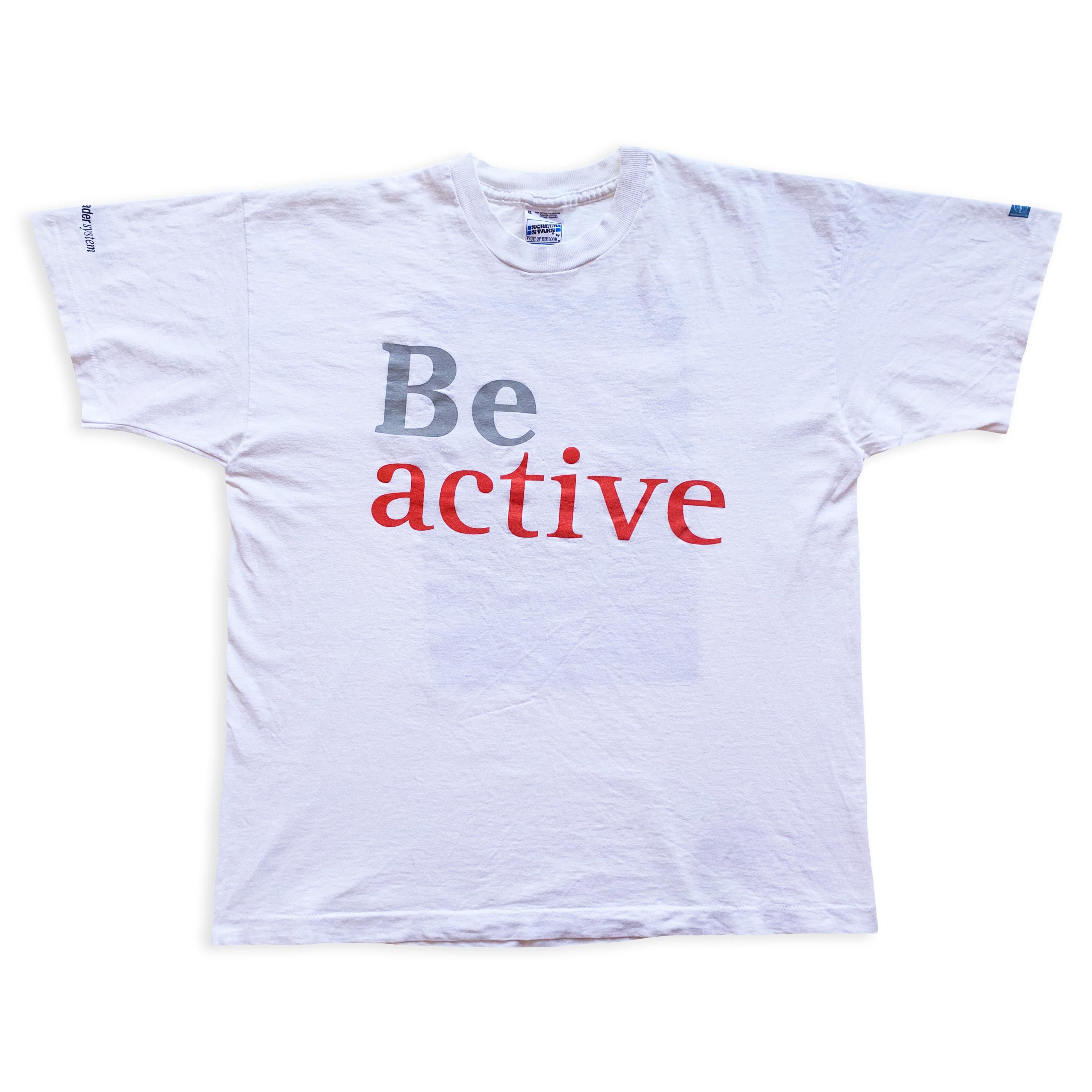 Fruit Of The Loom Vintage 90s BE ACTIVE t shirt Cardiac Single stitch Oversize Size US XL / EU 56 / 4 - 2 Thumbnail
