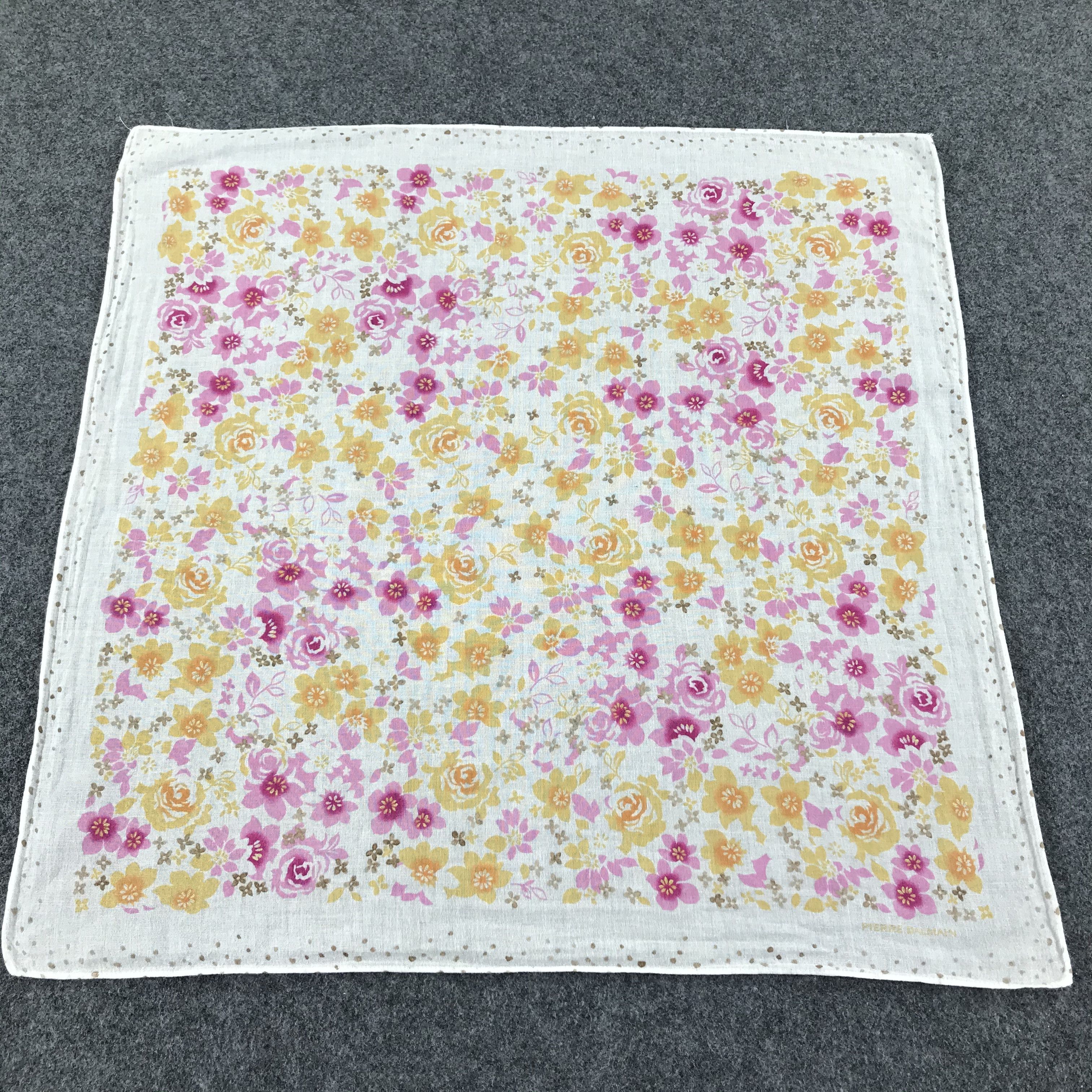 Pierre Balmain × Vintage Pierre Balmain Floral Handkerchief Neckerchief Bandana H285 Size ONE SIZE - 3 Thumbnail