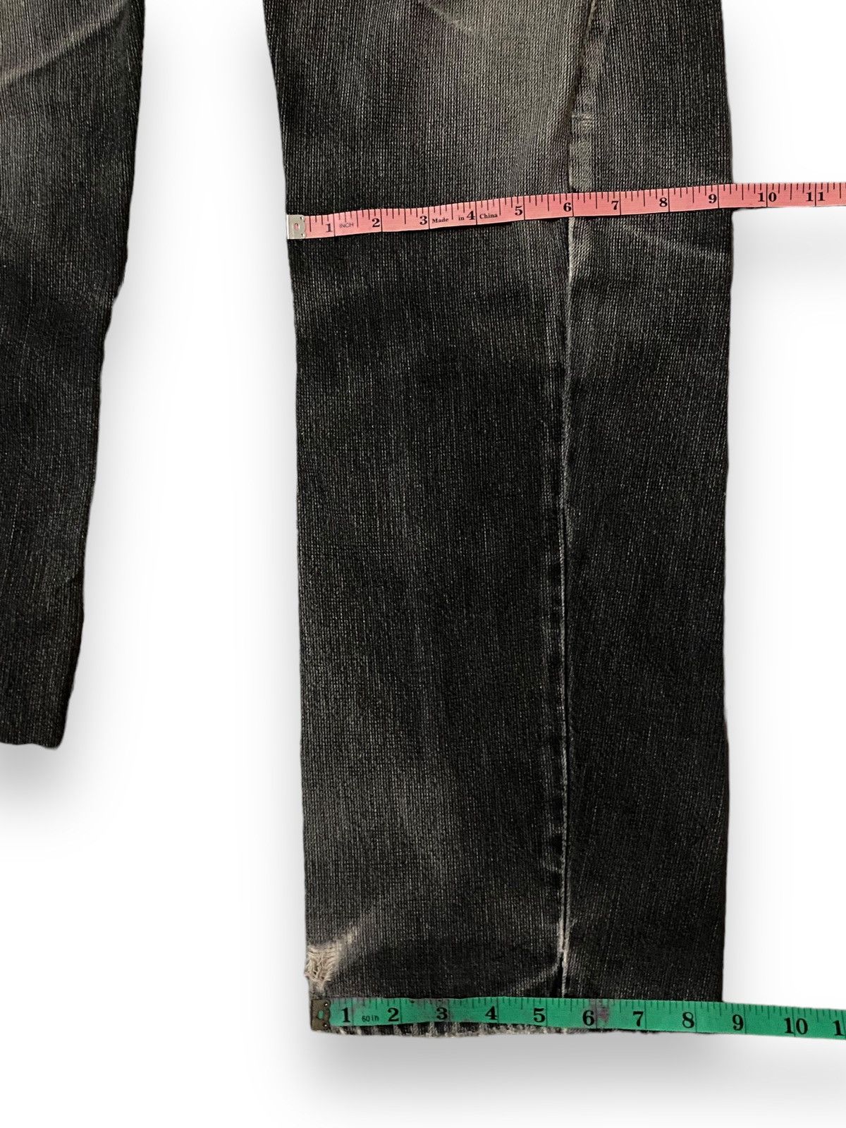 Edwin × Japanese Brand × Le Grande Bleu (L.G.B.) Vintage Edwin E Function Black Faded Curved Leg Jeans Pants Size US 31 - 16 Thumbnail