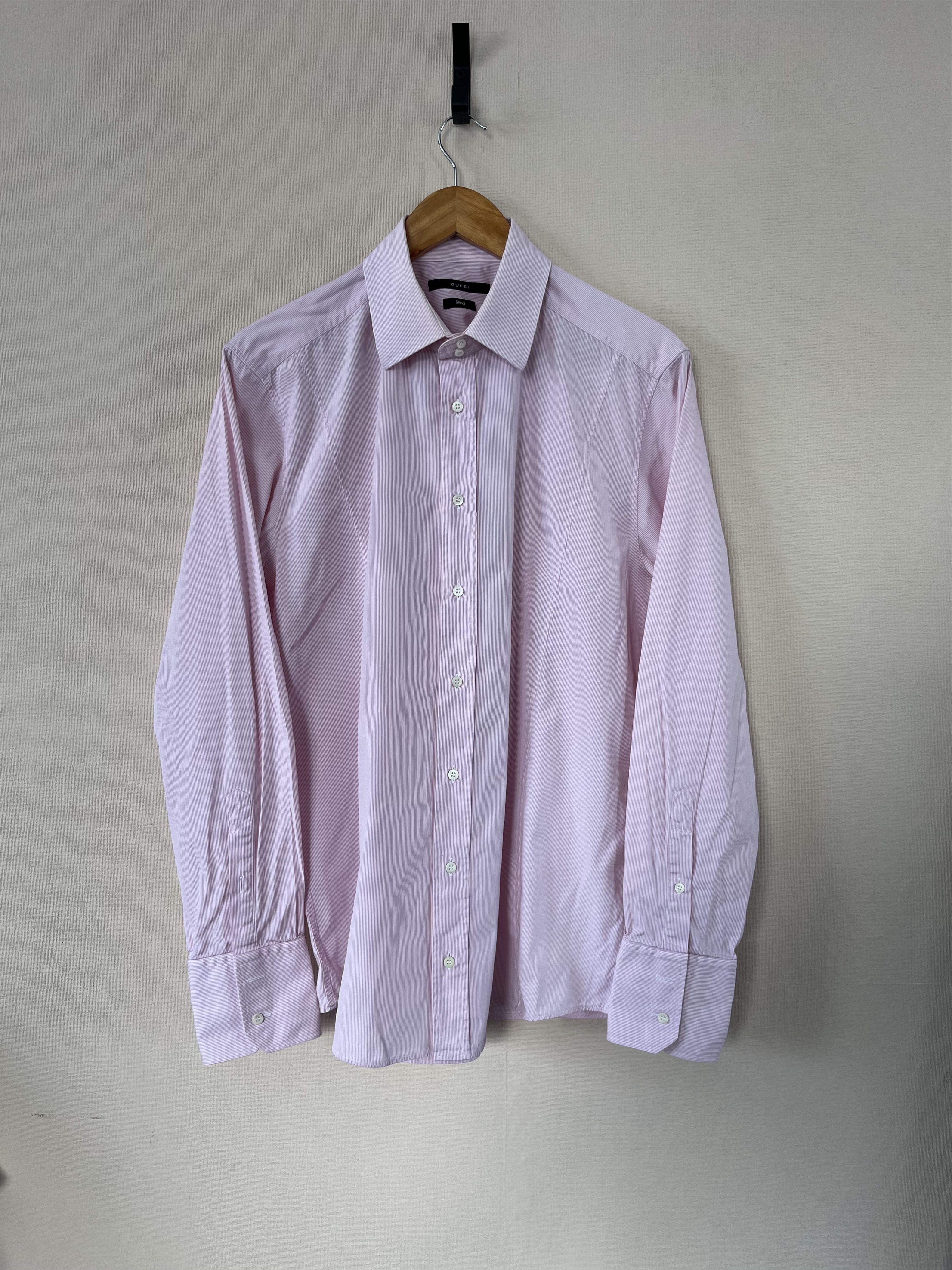 Gucci Gucci Men’s Fitted Striped Button Up Long Sleeve Shirt Size US XL / EU 56 / 4 - 1 Thumbnail
