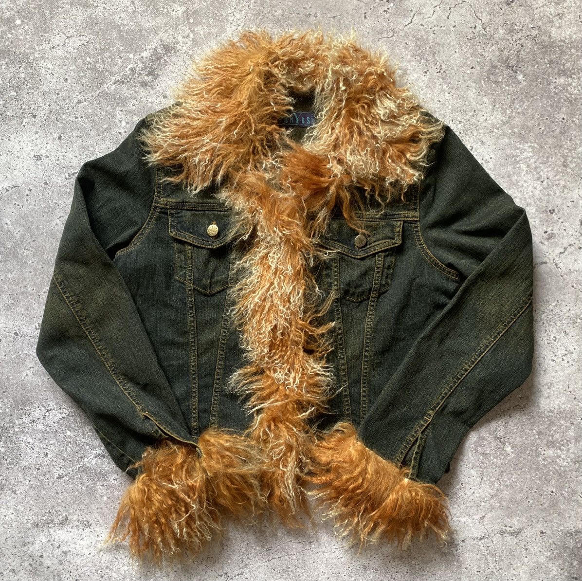 Other Vintage 90s Kryos Paris Blue Denim Jacket Faux Fur Y2K Sz 40 Size M / US 6-8 / IT 42-44 - 2 Thumbnail