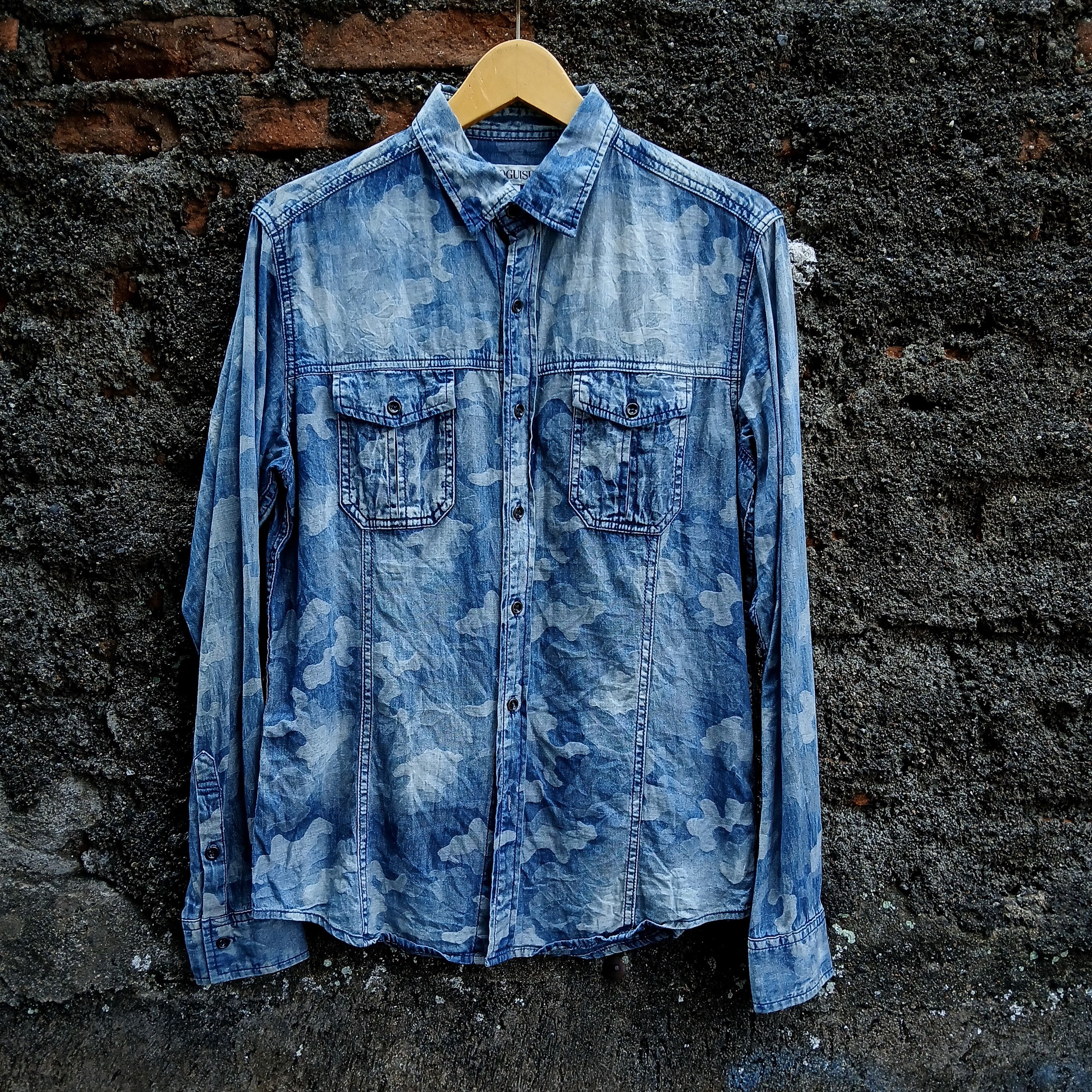 Japanese Brand Vintage shirts voguish camo denim japan Size US M / EU 48-50 / 2 - 1 Thumbnail