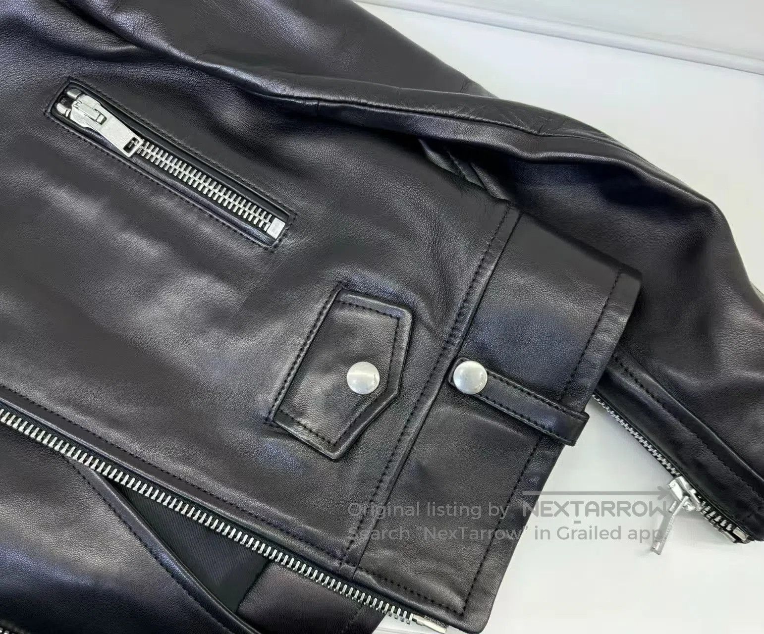 Hedi Slimane Saint Laurent L01 Leather Biker Jacket. Size XXS / US 00 / IT 34 - 3 Thumbnail