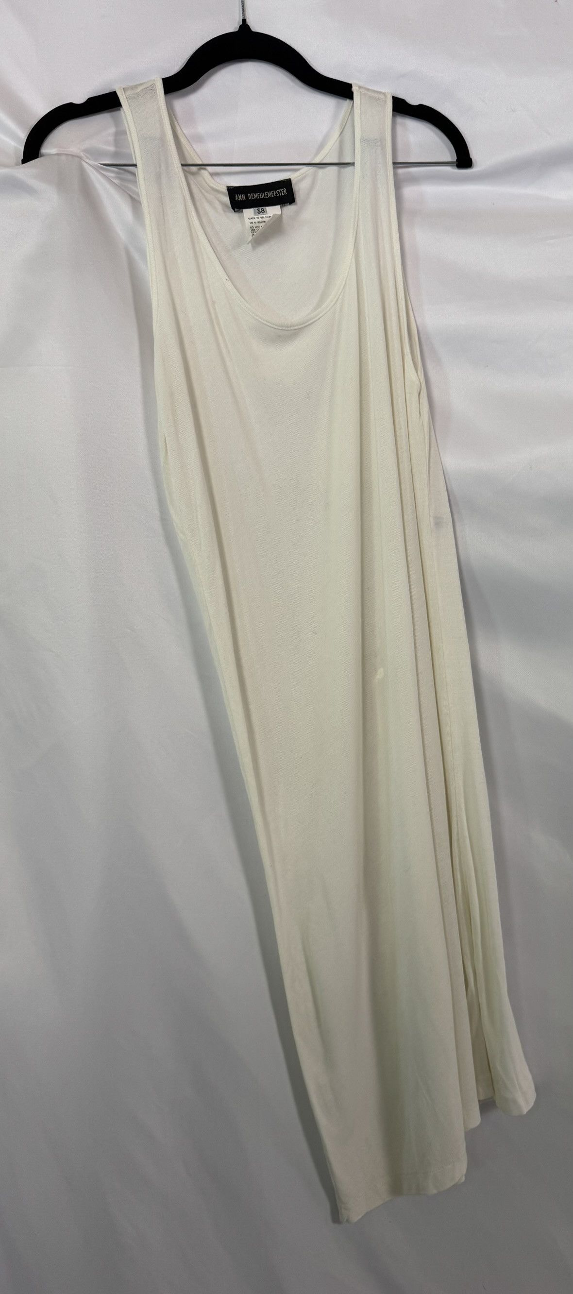 Ann Demeulemeester Ann Demeulemeester Ivory White Rayon Maxi Tank Dress Size 27" / US 4 / IT 40 - 4 Thumbnail
