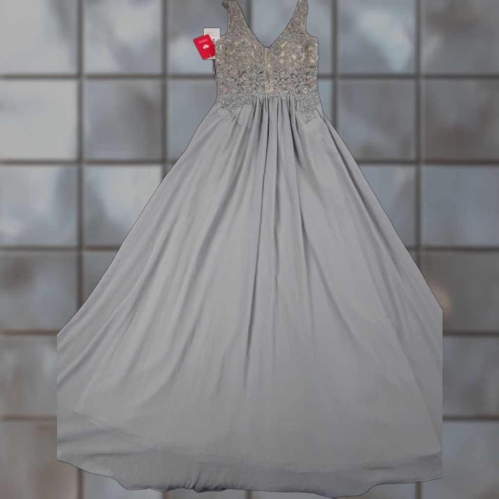 Vintage Fairy Princess Dress Womens 4 Gray Maxi Embroidery Sheer Whimsical Crochet Lace Dress Size S / US 4 / IT 40 - 1 Thumbnail