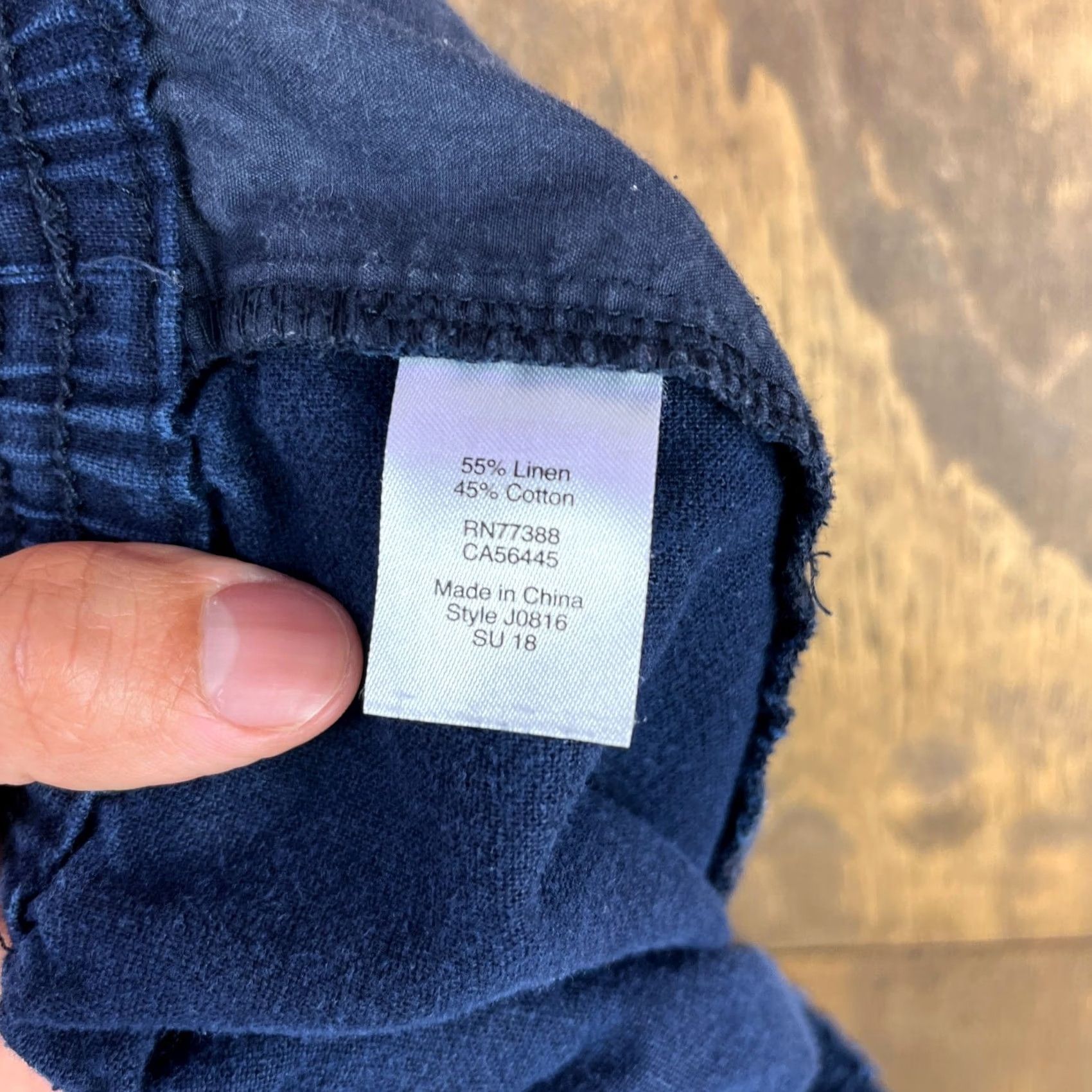 J.Crew J. Crew Womens Shorts Navy Blue Linen Cotton Drawstring Pull On Medium Size 32" / US 10 / IT 46 - 5 Thumbnail