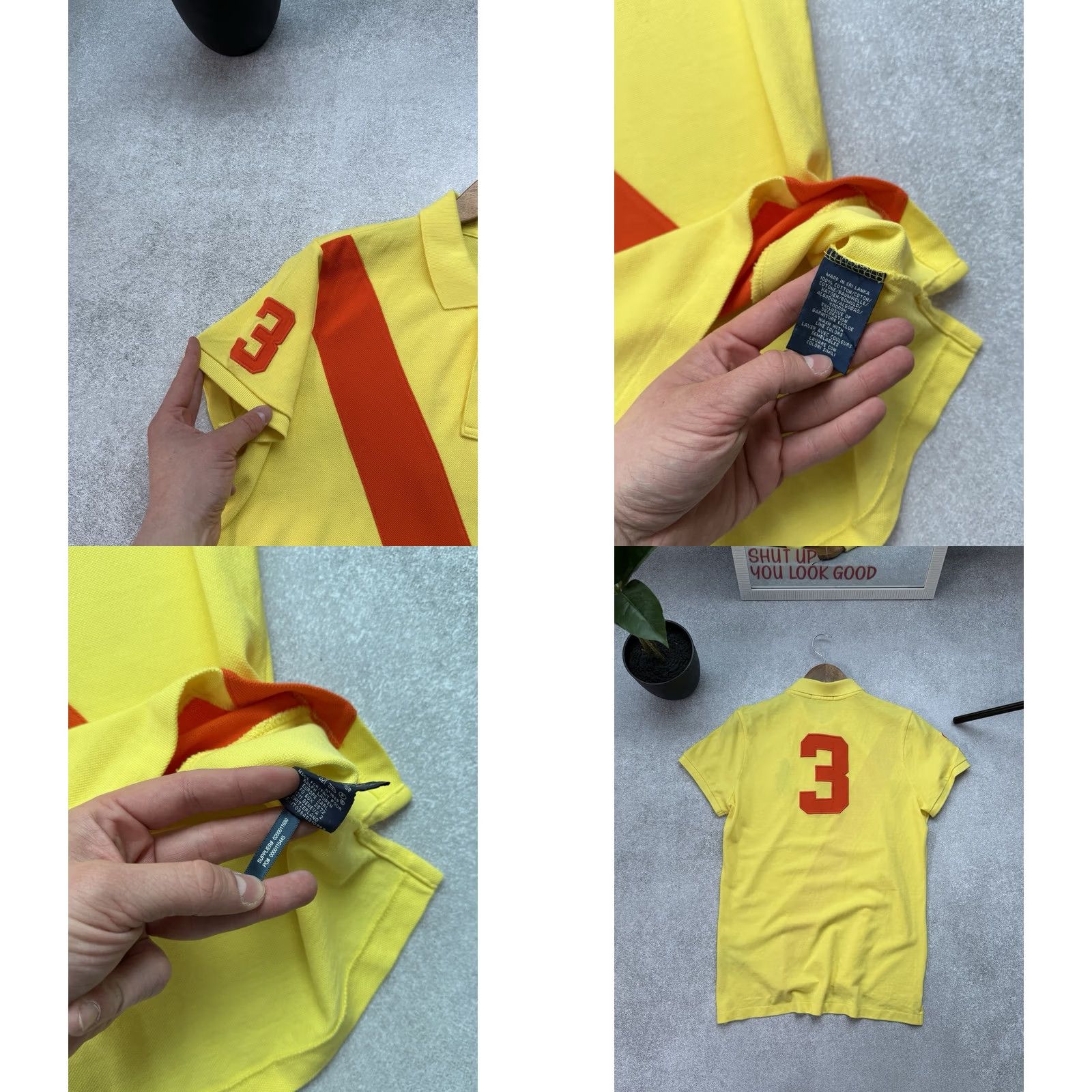 Ralph Lauren Ralph Lauren Polo Shirt Women's L Yellow 90s Y2K Big Pony Beaded Short Sleeve Collared Vintage Polo Ralph Lauren Big Pony Shirt Size L / US 10 / IT 46 - 8 Thumbnail