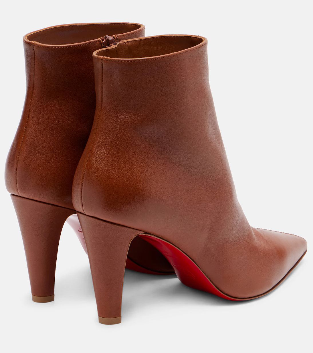 Christian Louboutin Vibella Booty 85 Brown Calf Leather Pointed Heel Bootie 37 Size US 7 / IT 37 - 16 Thumbnail