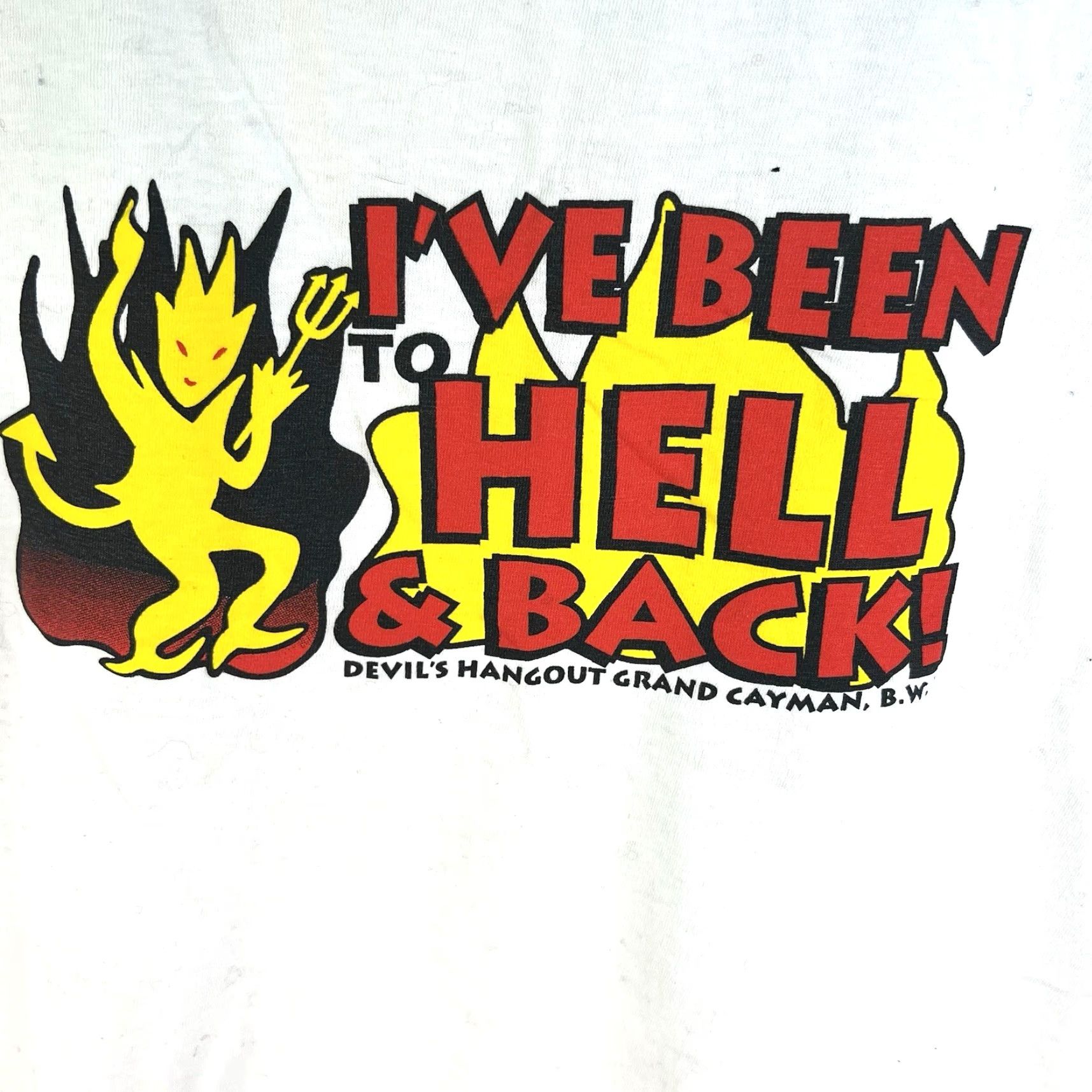 Vintage Tropic Plus Devils Hangout T-Shirt Mens 3XL White Graphic Print 90s Beach Size US XXL / EU 58 / 5 - 5 Thumbnail