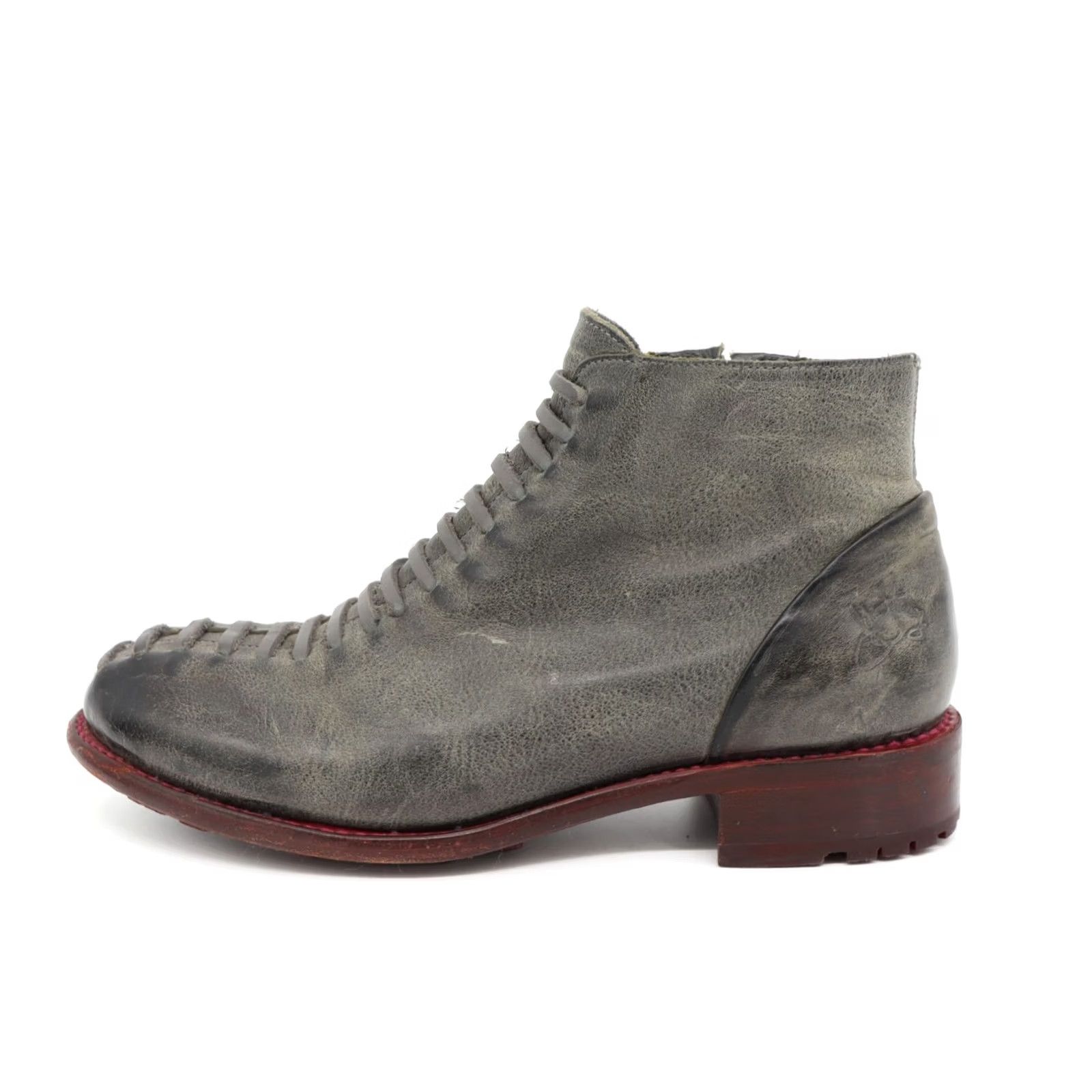 John Fluevog John Fluevog Babette Women's Ankle Boots Gray Leather Moto Biker Sz 8W Size US 8 / IT 38 - 4 Thumbnail