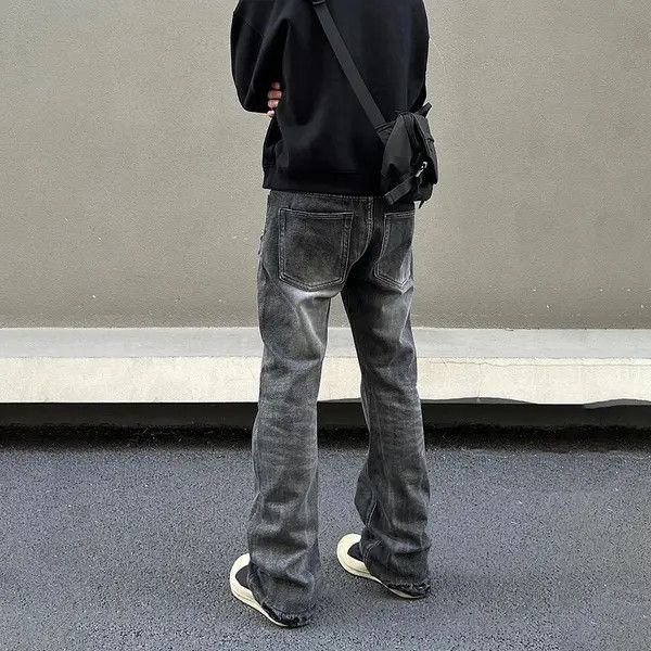 VIBE Ripped Jeans Men Black Streetwear Y2k Denim Pants Size US 34 / EU 50 - 3 Thumbnail
