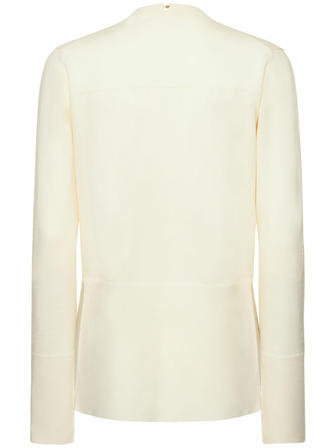 Jil Sander o1y1025 V-Neck Sweater in Ivory Size XS / US 0-2 / IT 36-38 - 2 Thumbnail