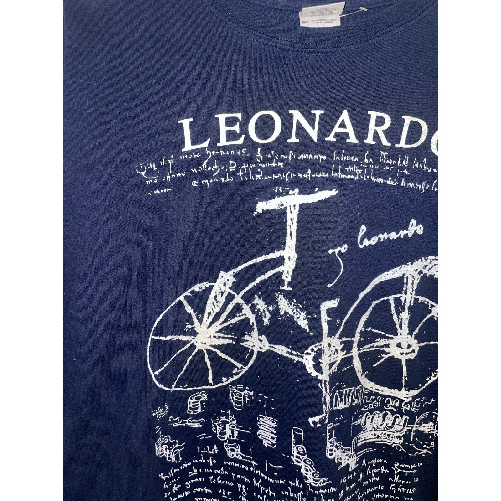 Gildan 2000s Leonardo Da Vinci Blue Bike Design Shirt Tee Y2K XL Size US XL / EU 56 / 4 - 2 Thumbnail