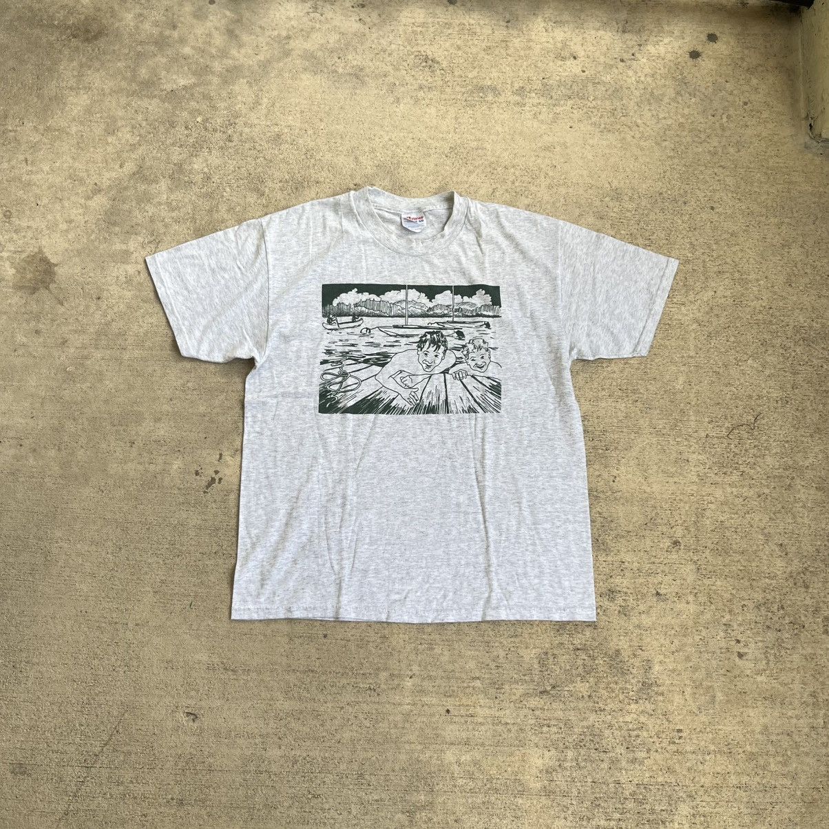 Hanes Vintage 1999 Swim The Lake Graphic T-Shirt Size US L / EU 52-54 / 3 - 2 Thumbnail