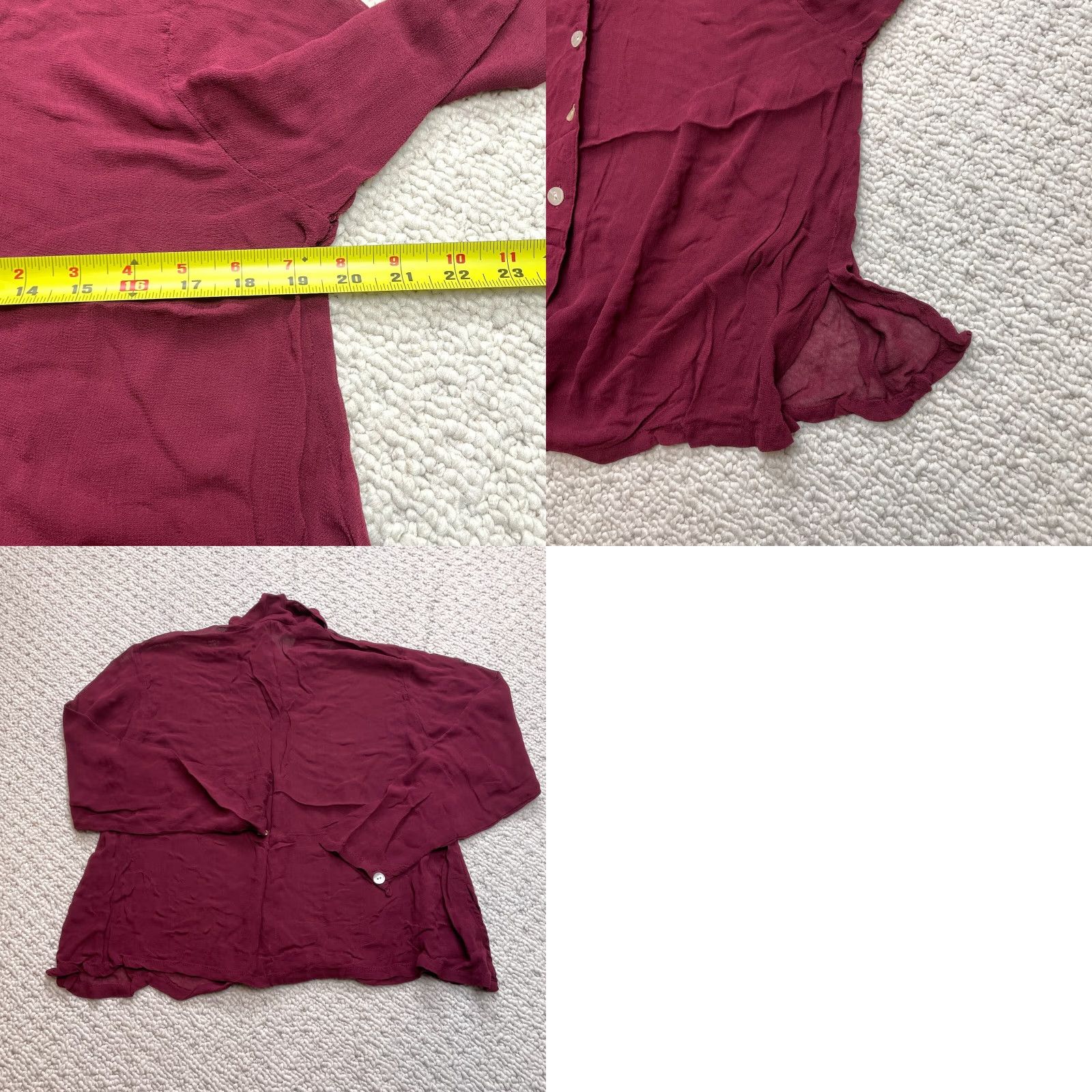 Vintage VINTAGE April Cornell Blouse Top Womens M Red Button Up Rayon Long Sleeve Size M / US 6-8 / IT 42-44 - 8 Thumbnail