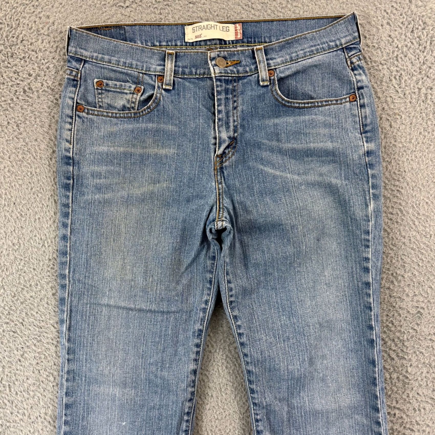 Levi's VTG Levi's 505 Jeans Womens 10M Blue Button Mid Rise 32x30 Straight Leg Denim Y2K Size 32" / US 10 / IT 46 - 4 Thumbnail