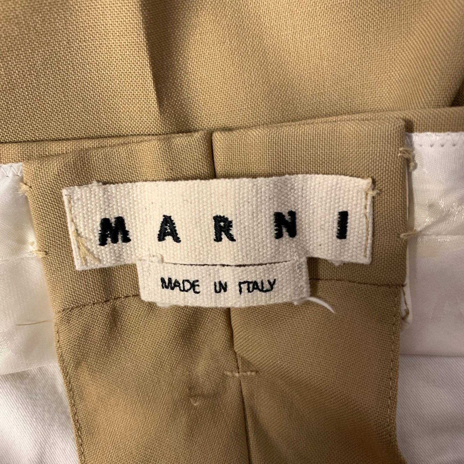 Marni MARNI Size 32 Khaki Wool Button Fly Dress Pants Size US 32 / EU 48 - 4 Thumbnail