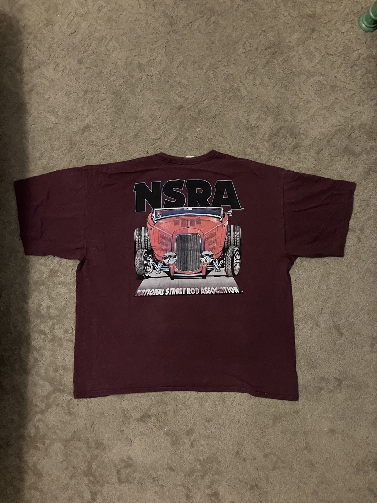 Vintage 2010 NSRA Burgundy Tee Shirt Size US XXL / EU 58 / 5 - 4 Thumbnail