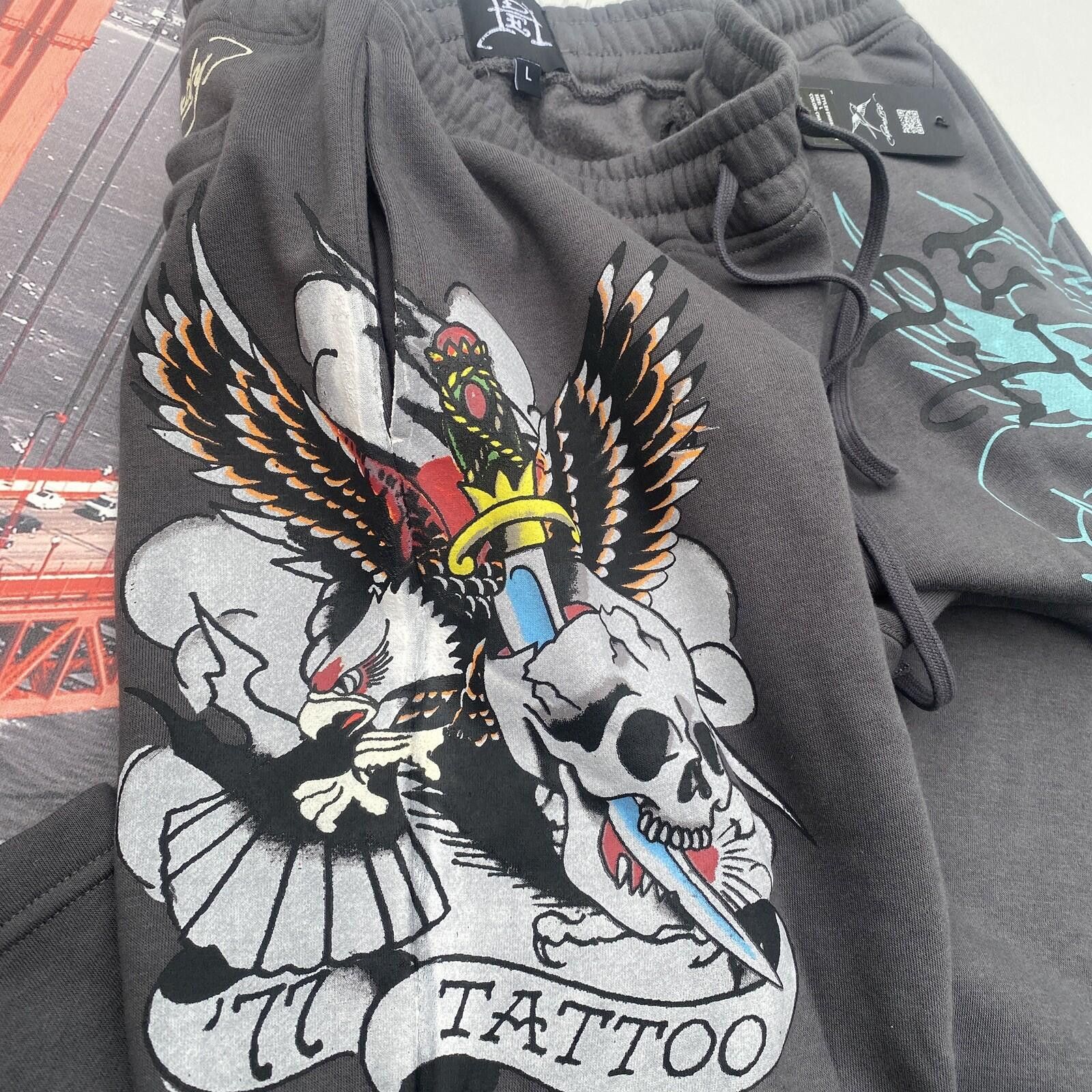 Ed Hardy Ed Hardy 77 Eagle Skull Mens Sweatpants Size Large Charcoal Size US 34 / EU 50 - 6 Thumbnail