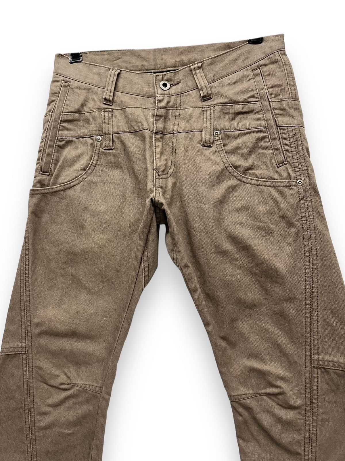Issey Miyake RARE🔥DE PLUS TETE HOMME Double Waist Sun Faded Brown Flare Size US 28 / EU 44 - 8 Thumbnail