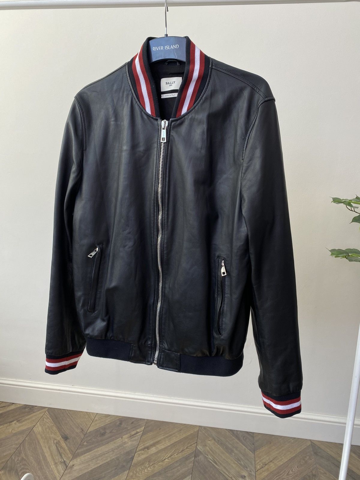 Bally Bally Men’s Black Leather Bomber Jacket Full Zip Size US M / EU 48-50 / 2 - 4 Thumbnail