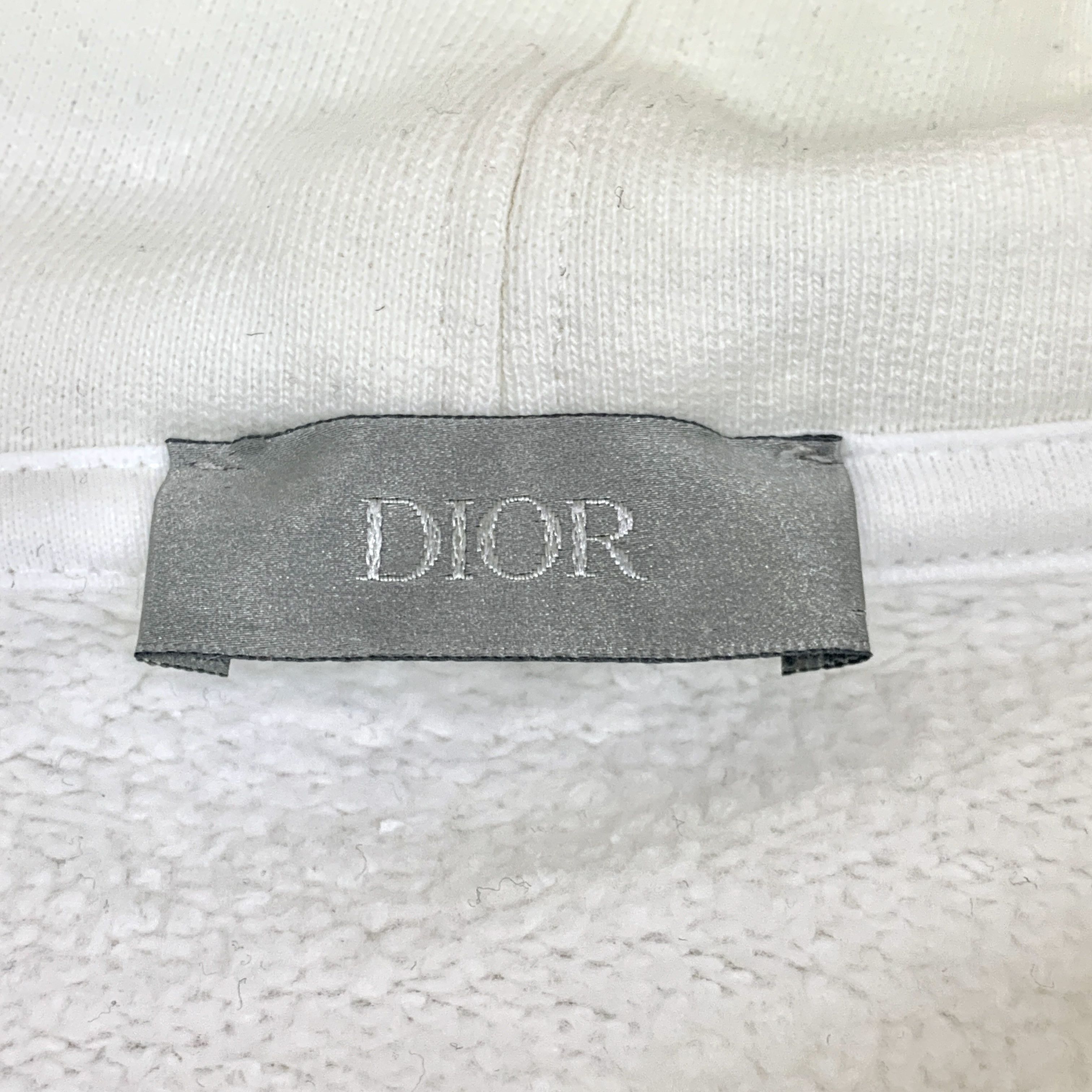 Dior Dior White Cotton Drawstring Hoodie with Logo (Size S) Size S / US 4 / IT 40 - 2 Thumbnail