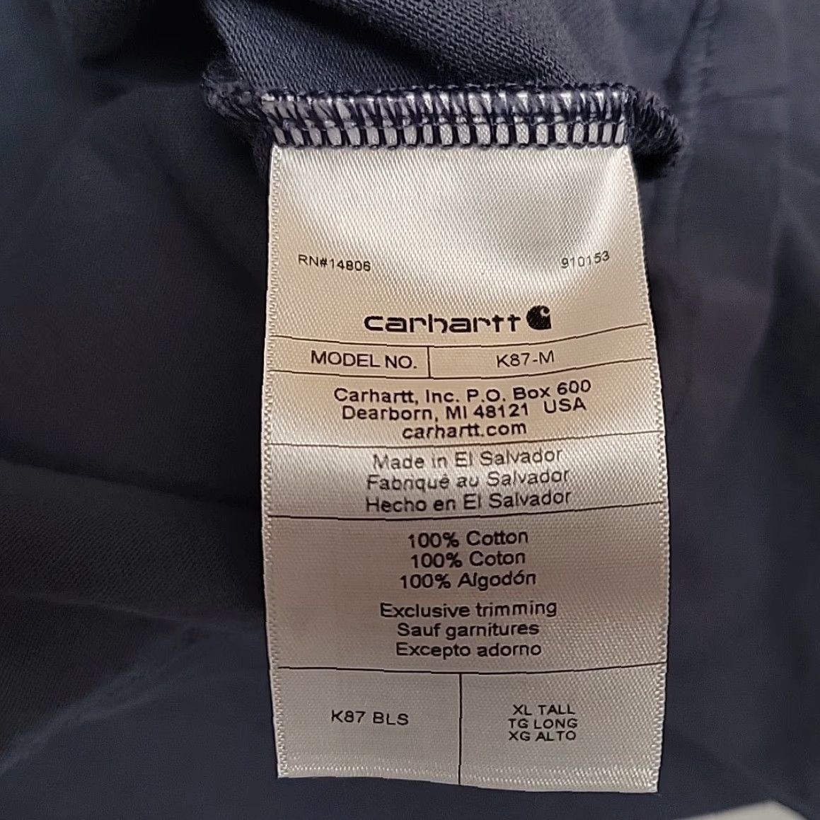Carhartt Carhartt Mens XL Blue Stone Loose Fit Crewneck Pocket TEE K87 Shirt Outdoor Work Short Sleeve Crew Neck Jersey Cotton Logo Size US XL / EU 56 / 4 - 4 Thumbnail
