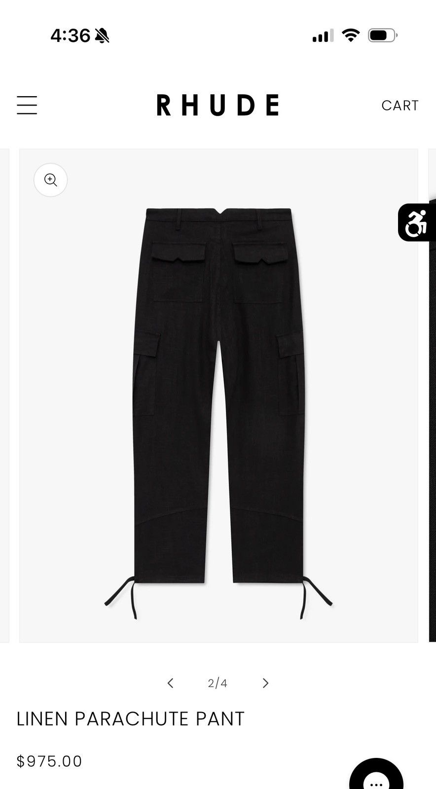 Rhude BRAND NEW Rhude Linen Parachute Pant Size Medium Size US 32 / EU 48 - 2 Thumbnail