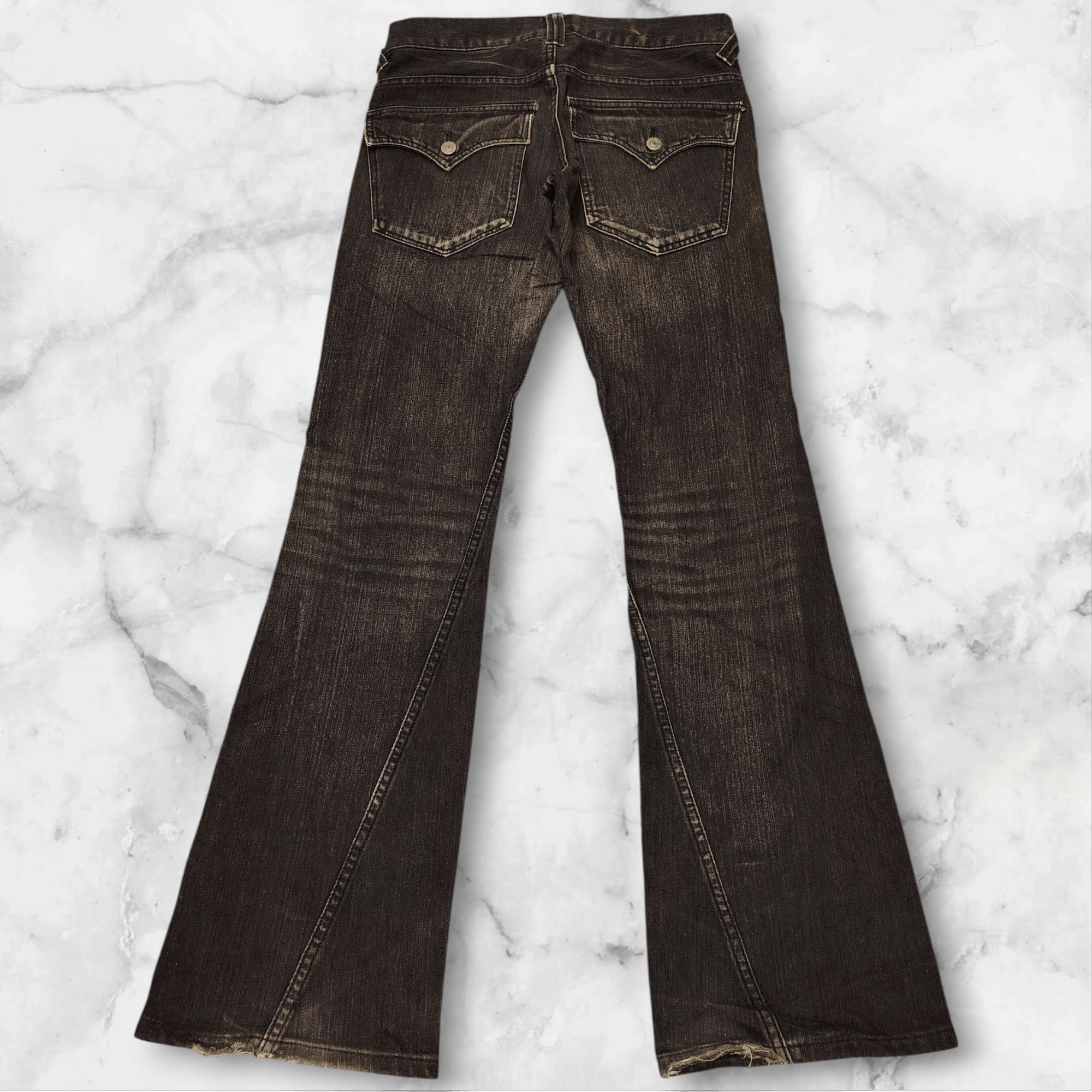 Who Decides War Japanese Modern Lovers Flared Jeans Distressed Denim Size US 30 / EU 46 - 1 Thumbnail