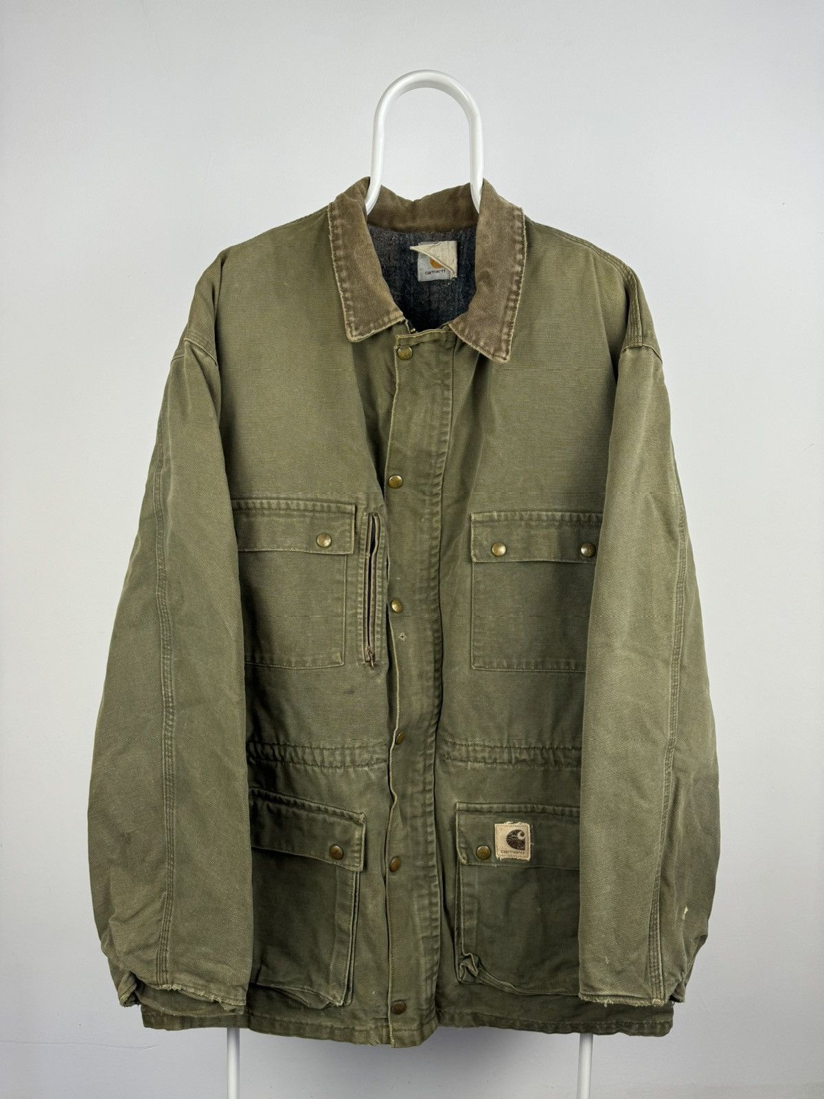 image of Vintage 90's Carhartt Chore Barn Work Jacket Usa in Green, Men's (Size 2XL)