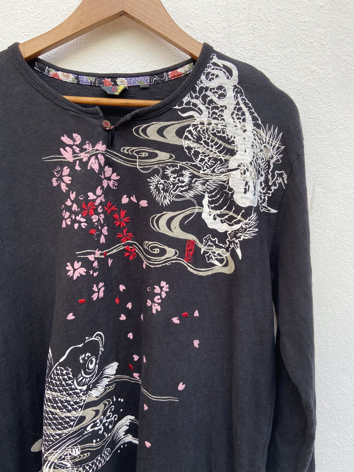 Beauty Beast 🔥 Sukajan t shirt fish koi design if six was nine Size US M / EU 48-50 / 2 - 2 Thumbnail
