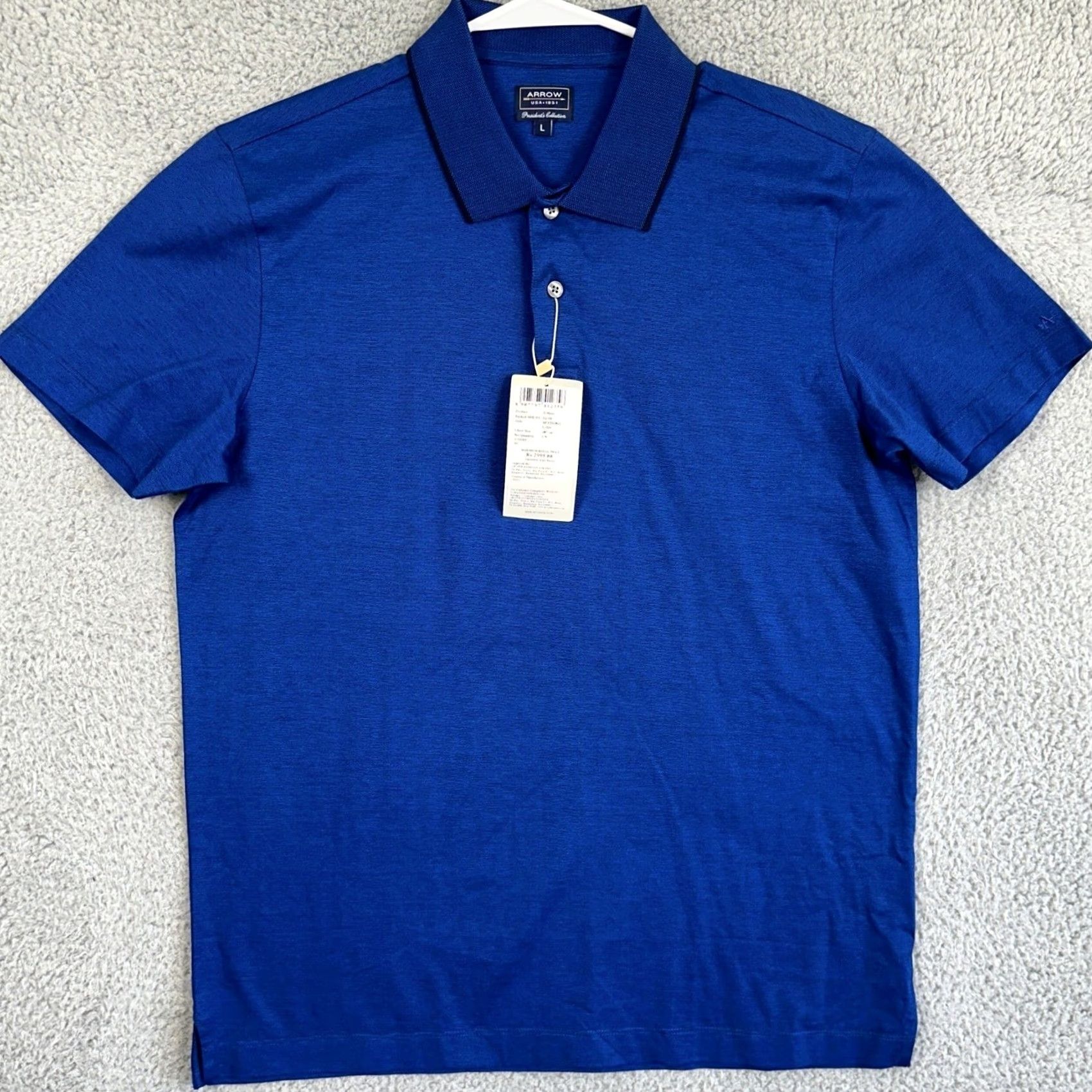 Arrow Arrow Golf Polo Shirt Mens Large Blue Rugby 100% Cotton Short Sleeve Size US L / EU 52-54 / 3 - 3 Thumbnail