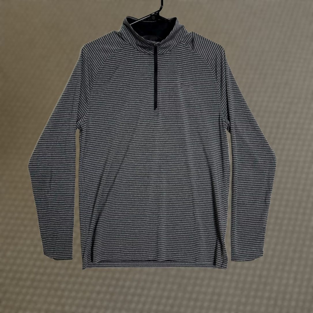 Under Armour Under Armour 1/4 Zip Striped Pullover Mens S Gray Black Loose Fit Sweatshirt Size US S / EU 44-46 / 1 - 1 Thumbnail