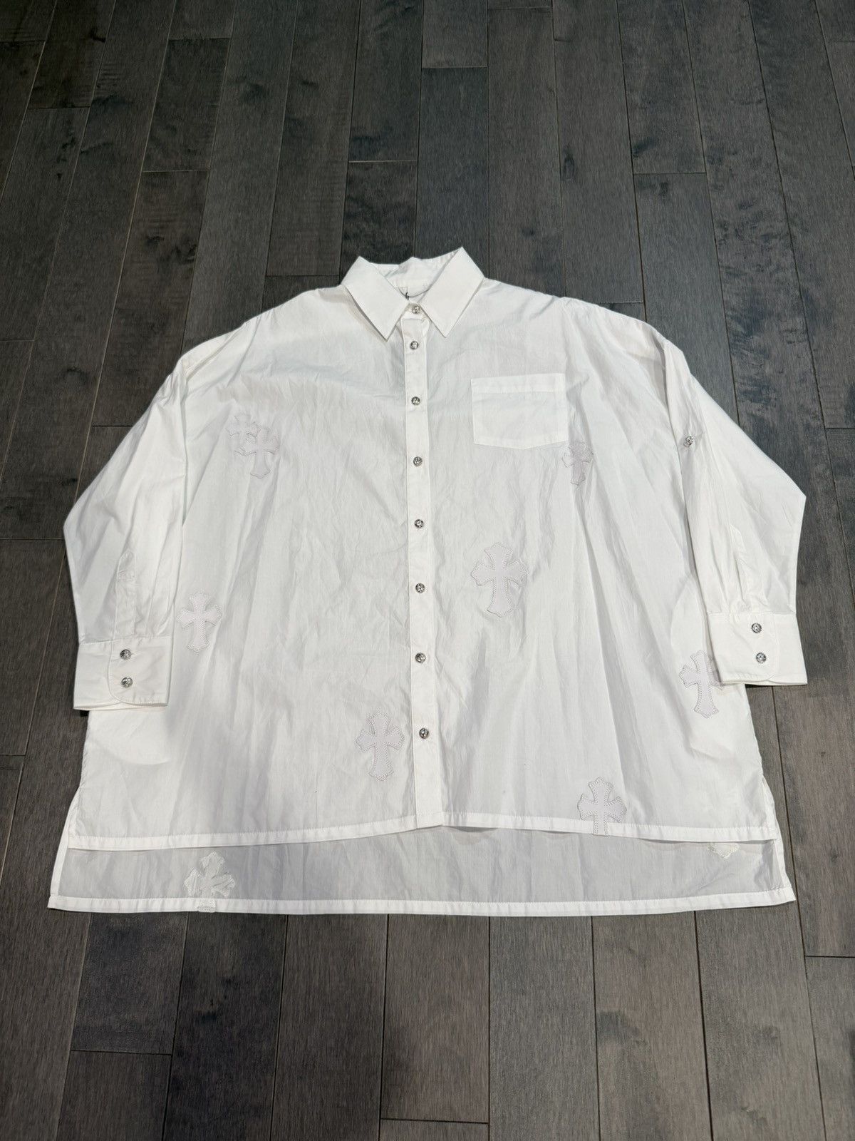 Chrome Hearts CHROME HEARTS 'WHITE PATCH' BUTTON DRESS SHIRT Size US M / EU 48-50 / 2 - 1 Thumbnail