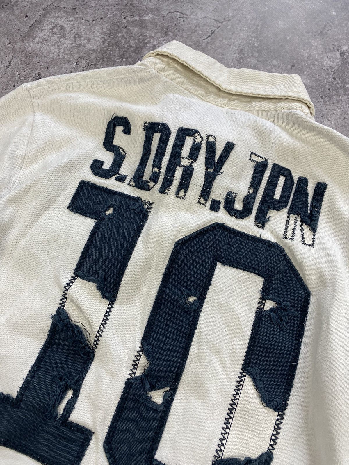Japanese Brand × Junya Watanabe × Yohji Yamamoto Vintage Y2k Japanesse distressed #10Rugby Shirt Streetwear Size US L / EU 52-54 / 3 - 3 Thumbnail