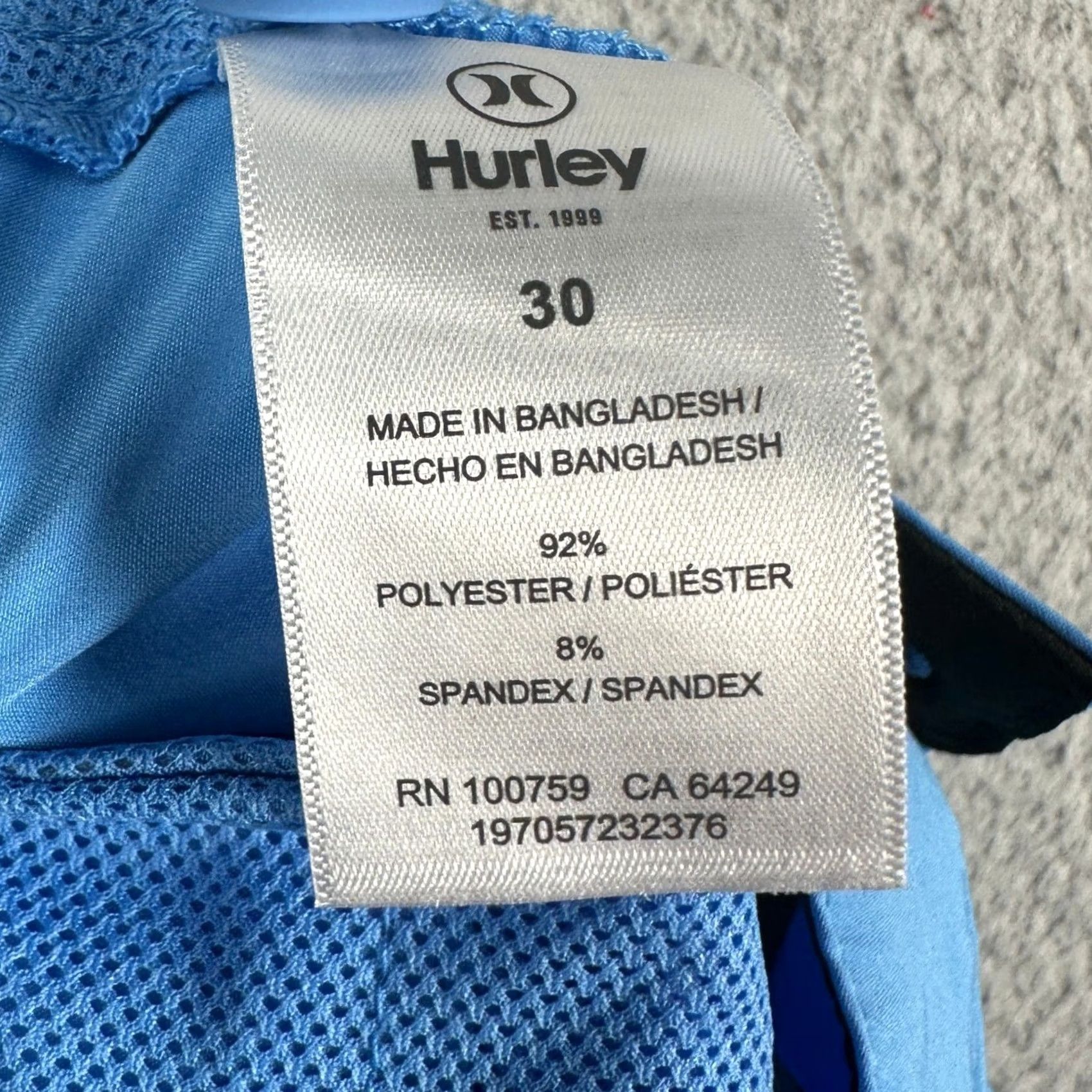 Hurley Hurley Men All Day Hybrid Shorts 30 Blue Flat Front Performance Stretch Golf NEW Size US 30 / EU 46 - 4 Thumbnail
