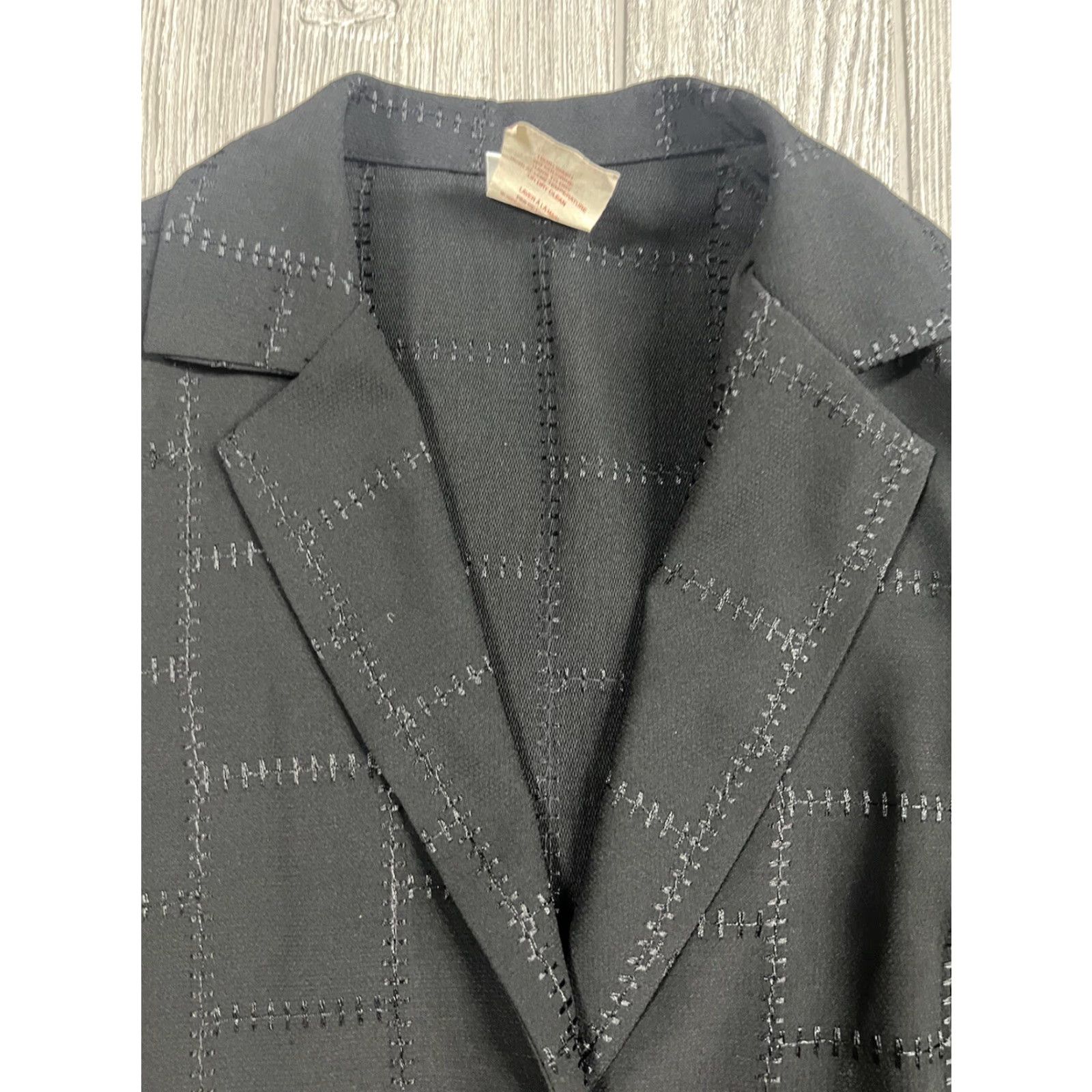 Vintage VINTAGE Studio C Blazer_Jacket Women’s 10 Black 2 Button Patchwork Design Canada Size L / US 10 / IT 46 - 3 Thumbnail