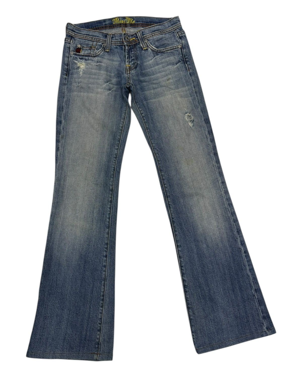 MR & MRS ITALY × Miss Me Vintage Flared Jeans Miss Me Bootcut Distressed Denim Jeans Size 28" / US 6 / IT 42 - 3 Thumbnail